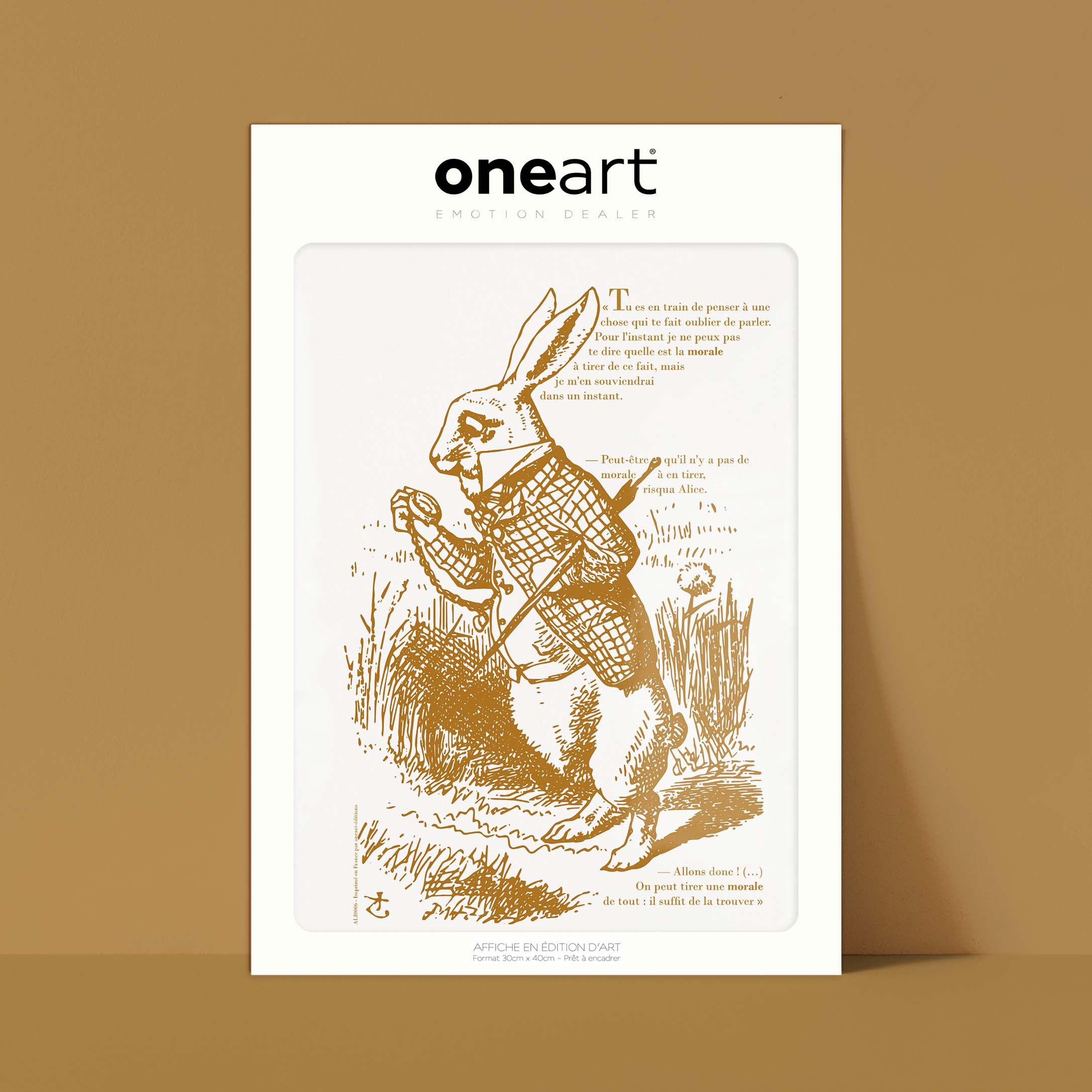 Poster Alice - Il coniglio bianco guarda il suo orologio