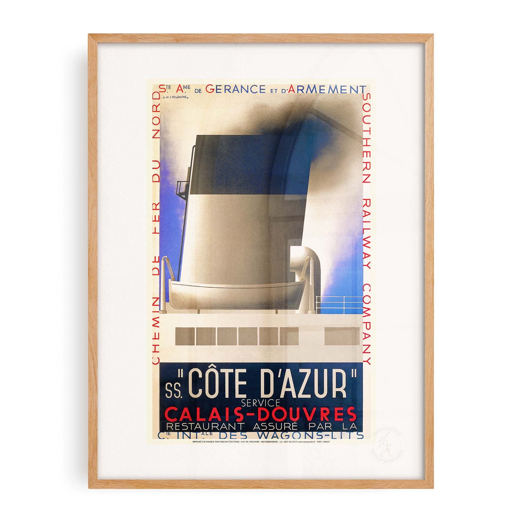 Affiche Cassandre - Côte d'azur
