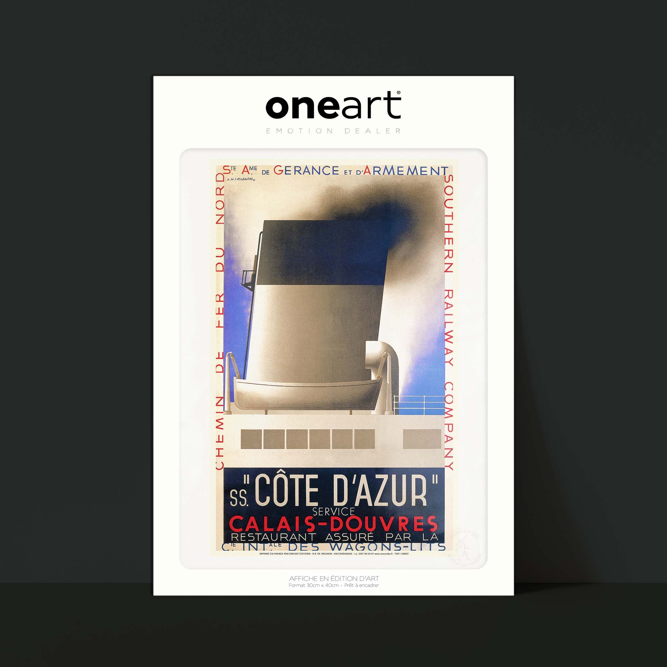 Affiche Cassandre - Côte d'azur