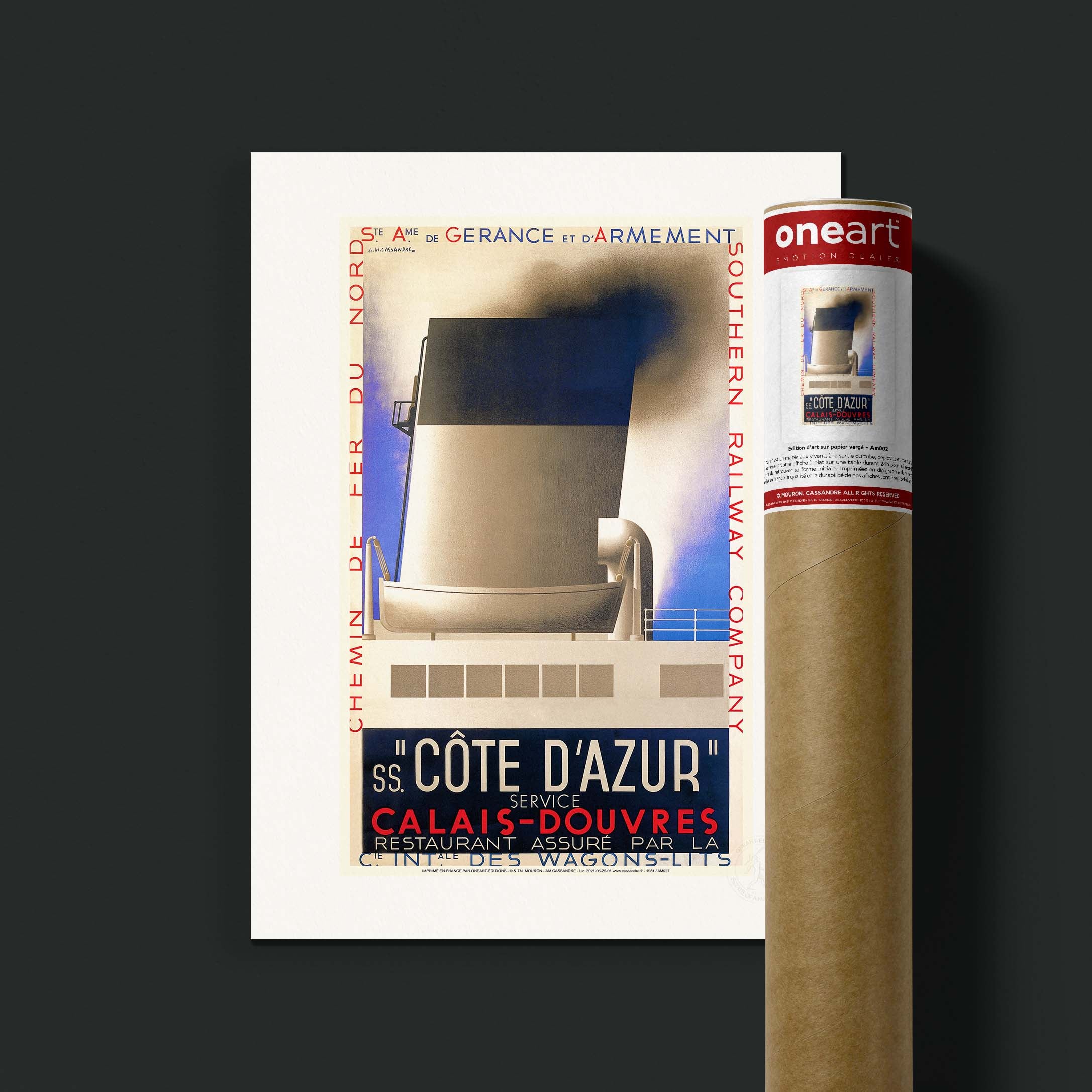 Affiche Cassandre - Côte d'azur