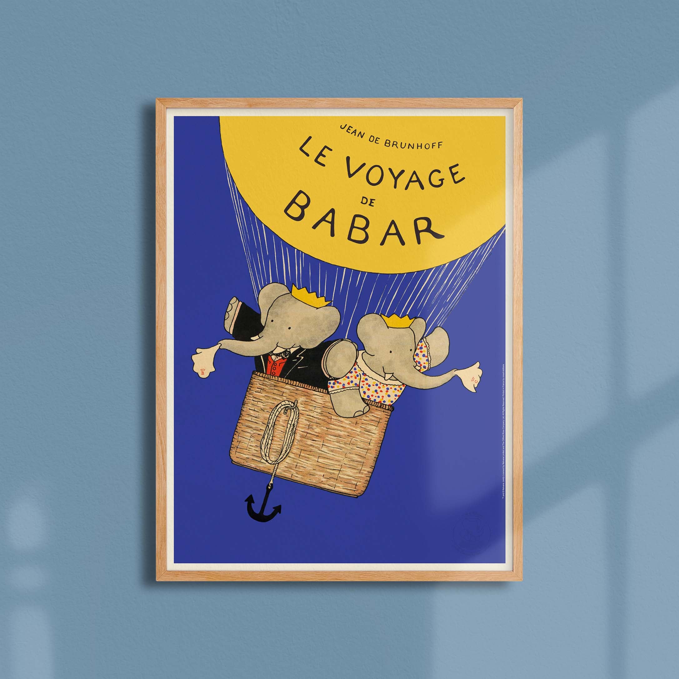 Affiche Le voyage de Babar - Montgolfière-oneart.fr
