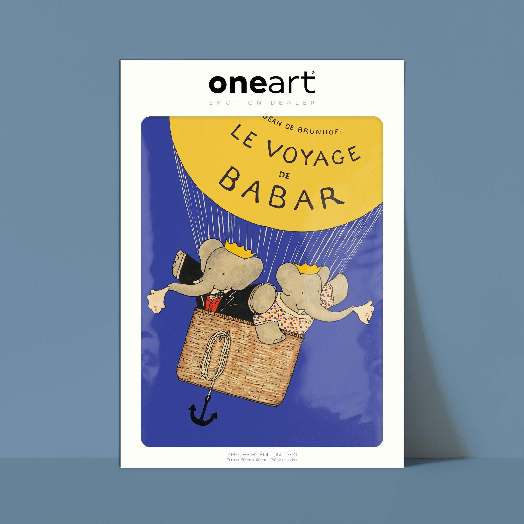 Affiche Le voyage de Babar - Montgolfière-oneart.fr