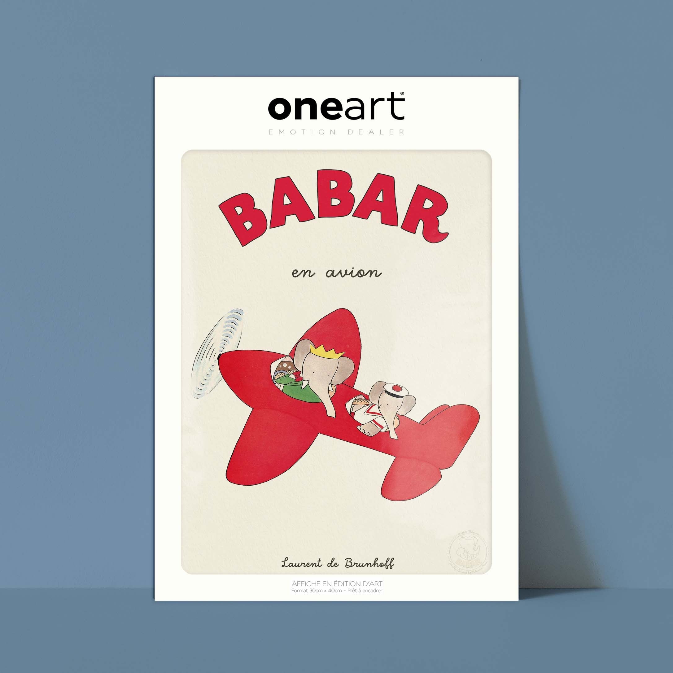 Affiche "Les Imparfaits" Babar en avion