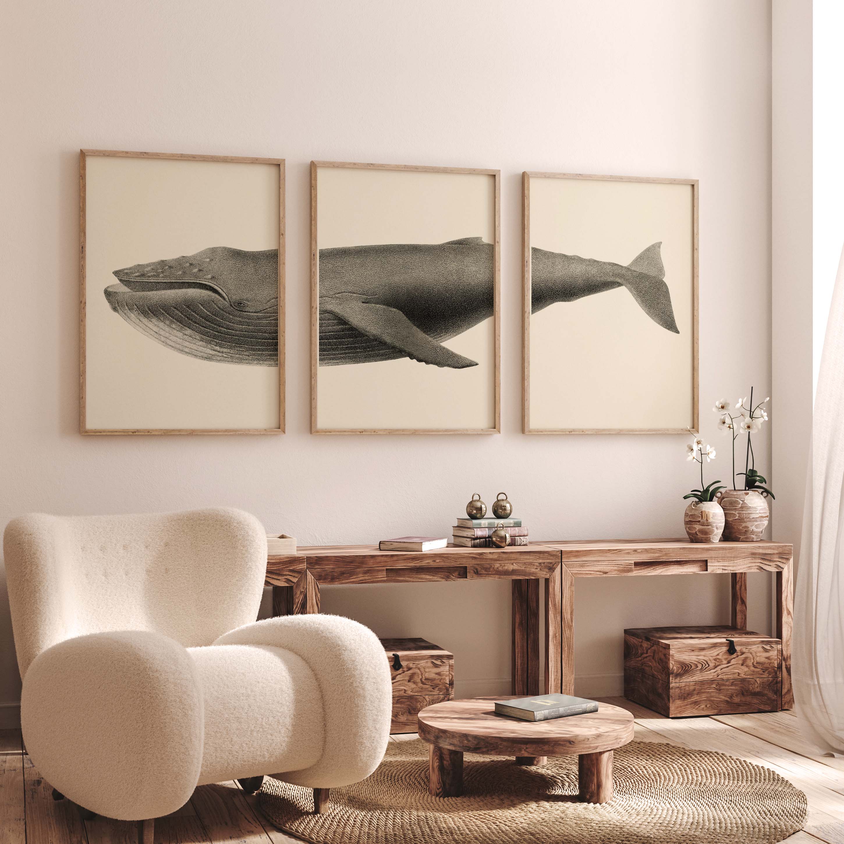 Triptyque - La baleine à bosse-oneart.fr