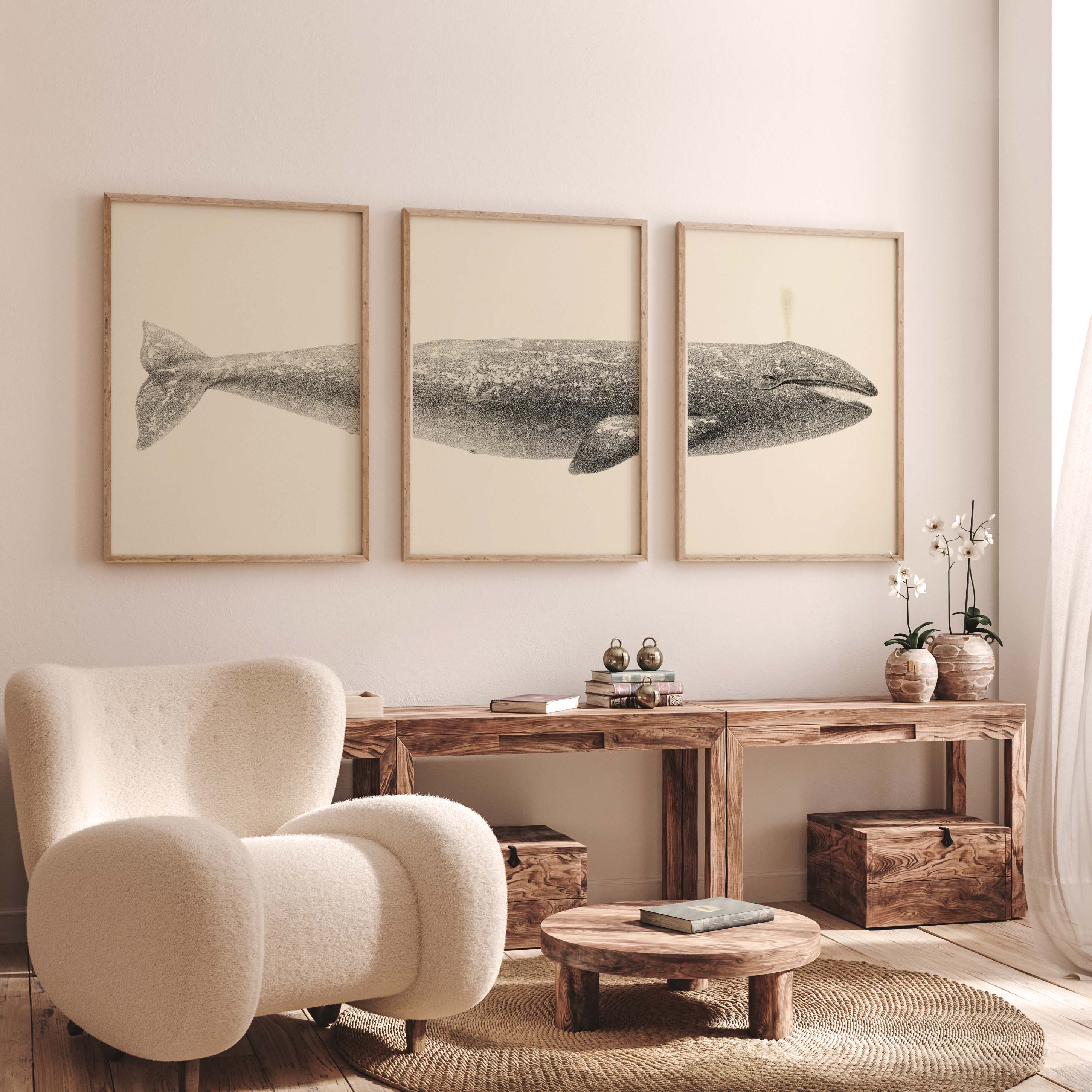Triptyque - La baleine grise-oneart.fr