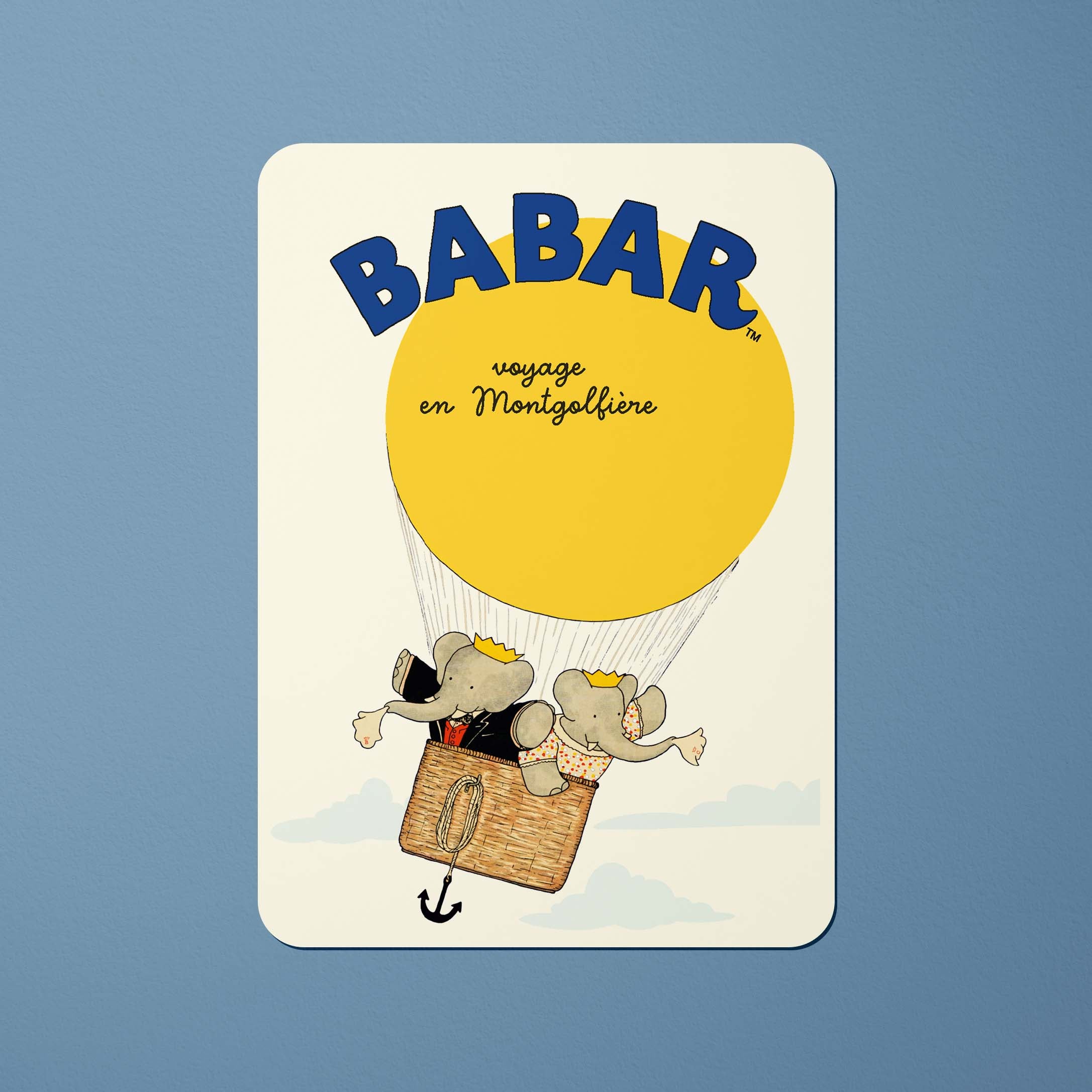 Carte postale Babar Le voyage de Babar - Montgolfière