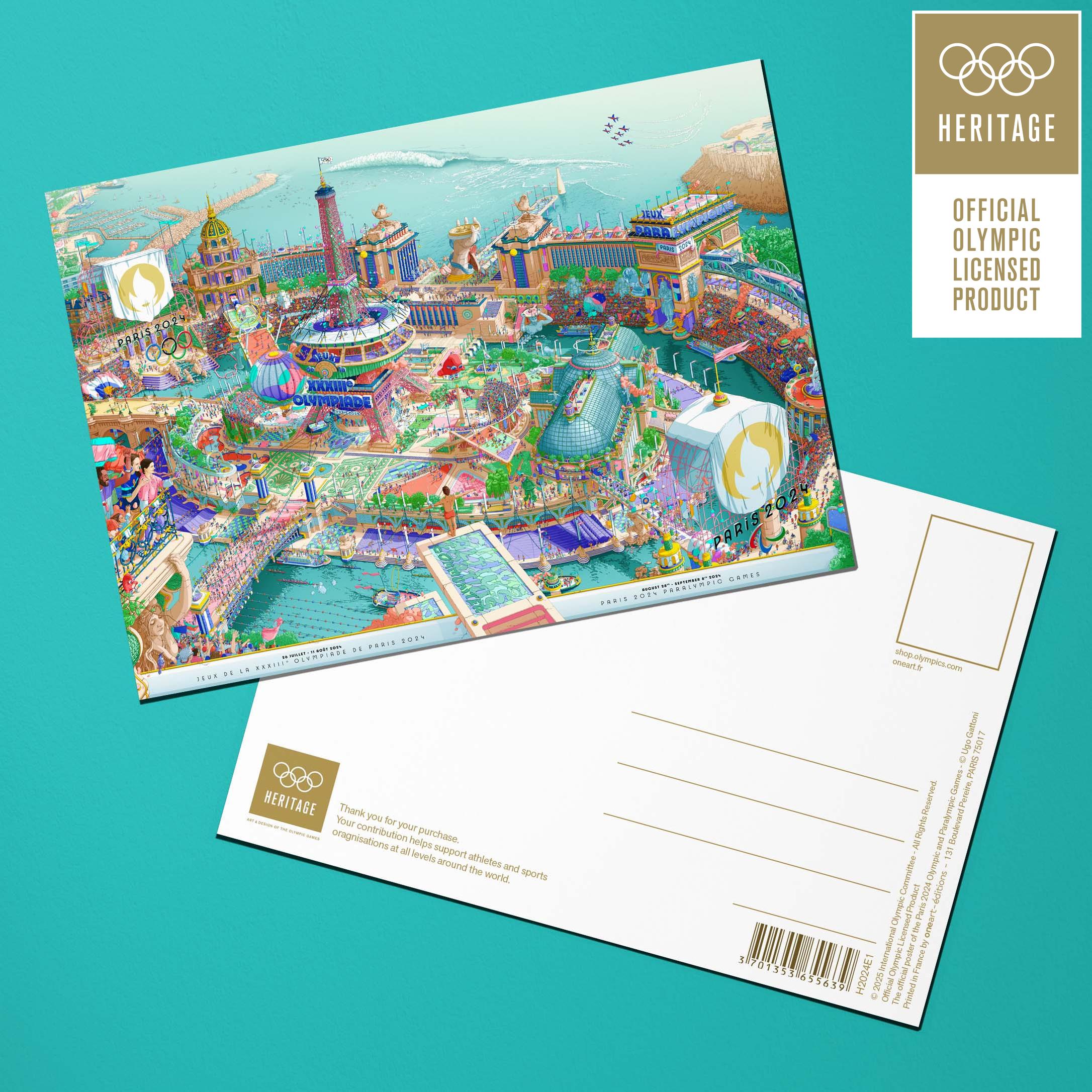 Carte postale de L’affiche officielle des Jeux de Paris 2024 - version panoramique
