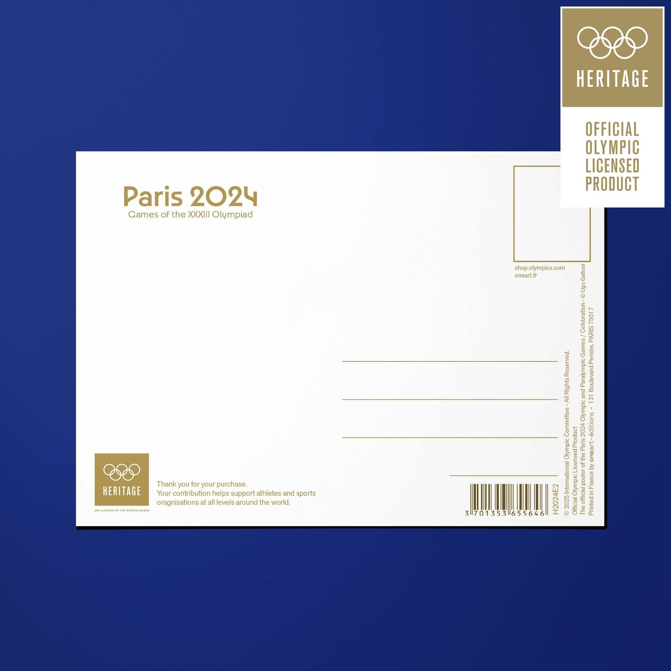 Carte postale de L’affiche officielle des Jeux de Paris 2024 - version panoramique Célébration