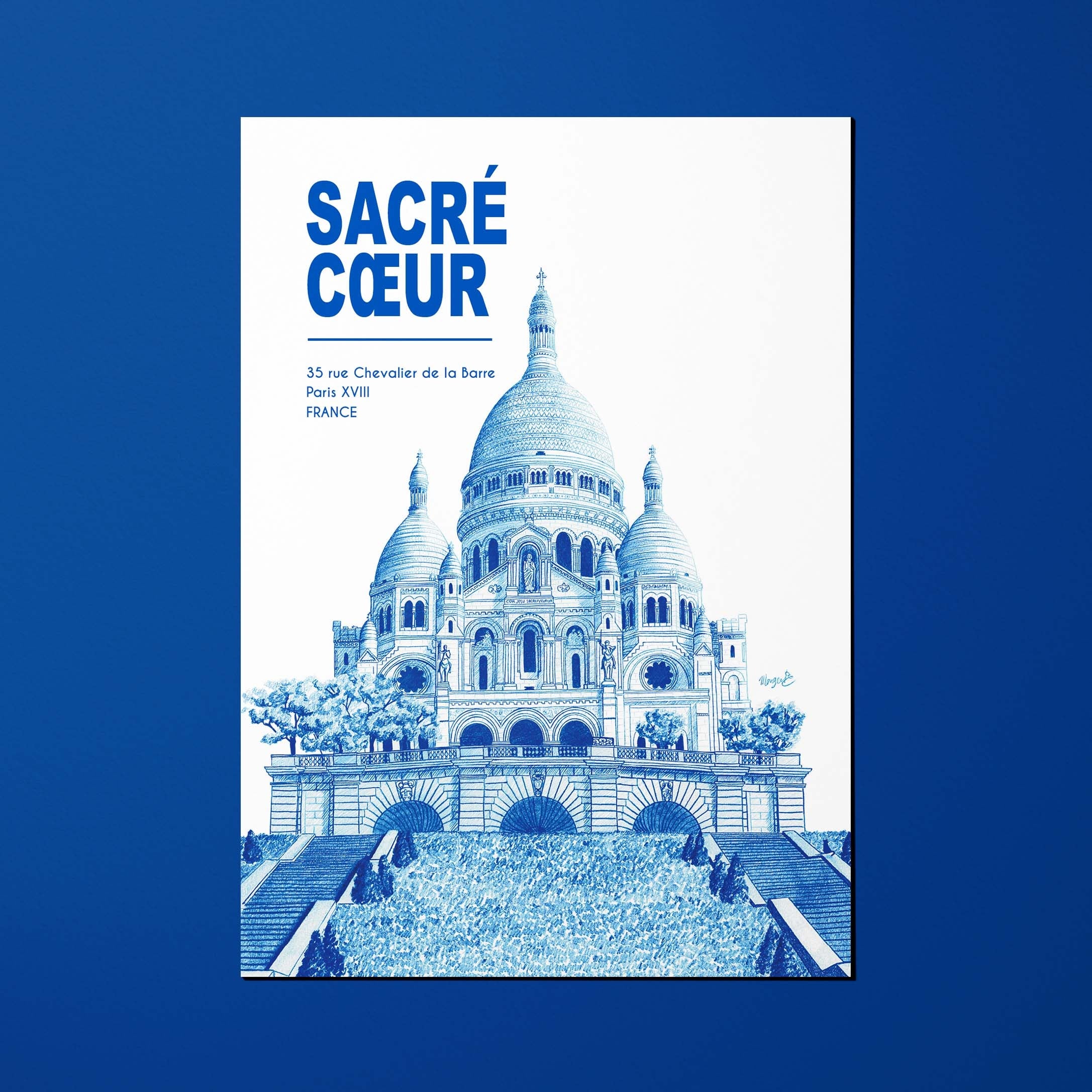 Carte postale La Ville en Bleu Sacré Cœur