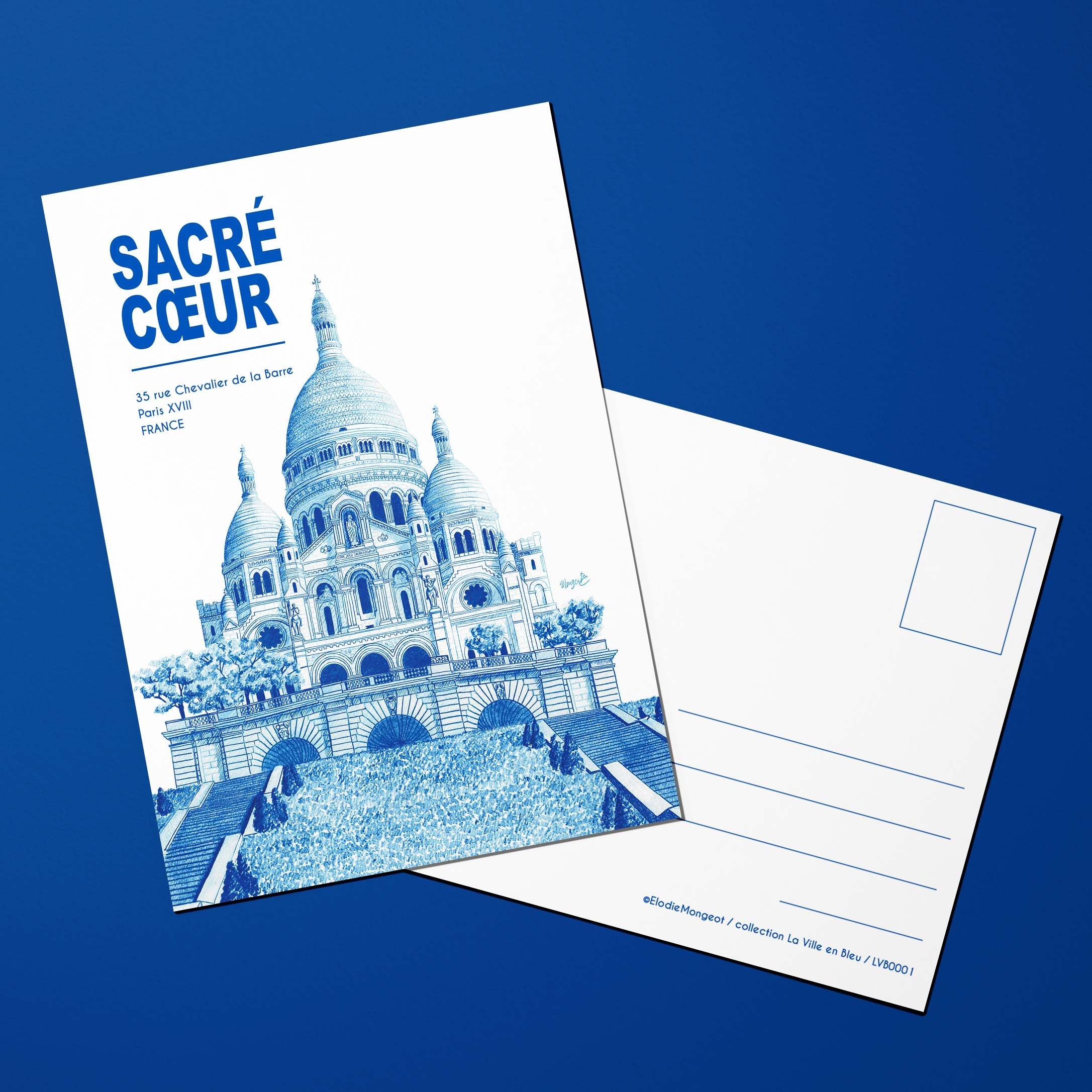 Carte postale La Ville en Bleu Sacré Cœur