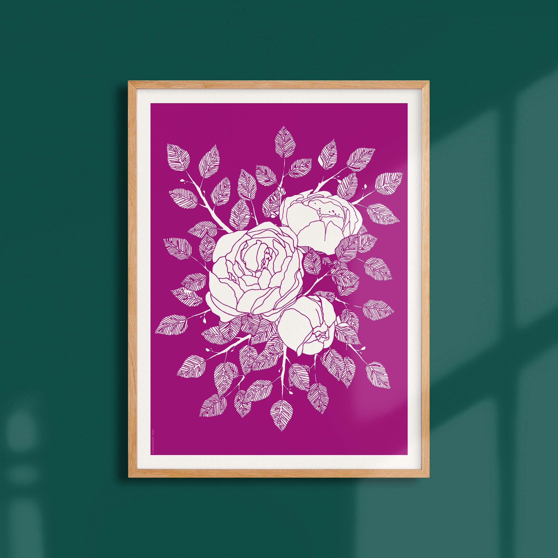 Affiche atelierDAZAT Bouquet de pivoines coloré