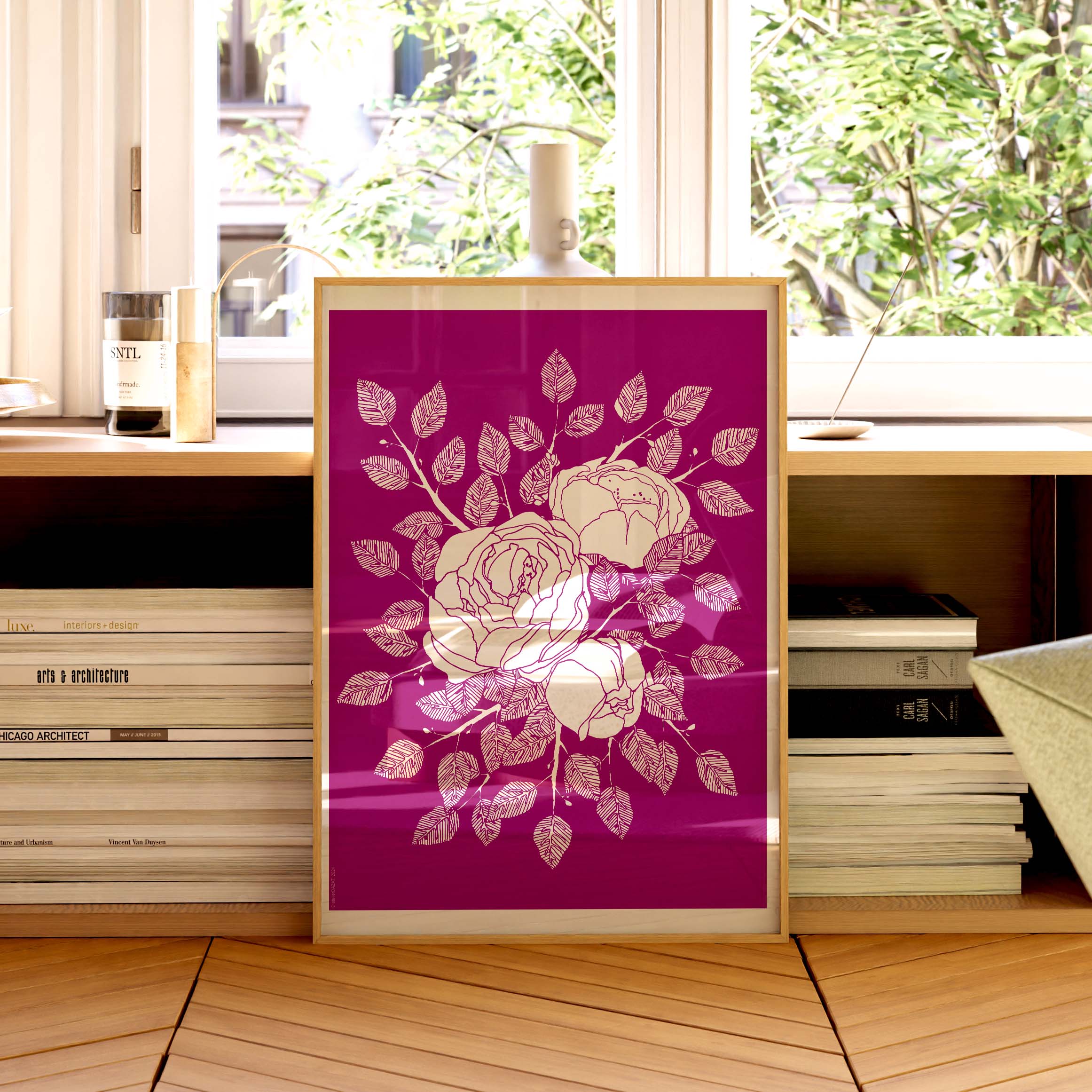 Affiche atelierDAZAT Bouquet de pivoines coloré