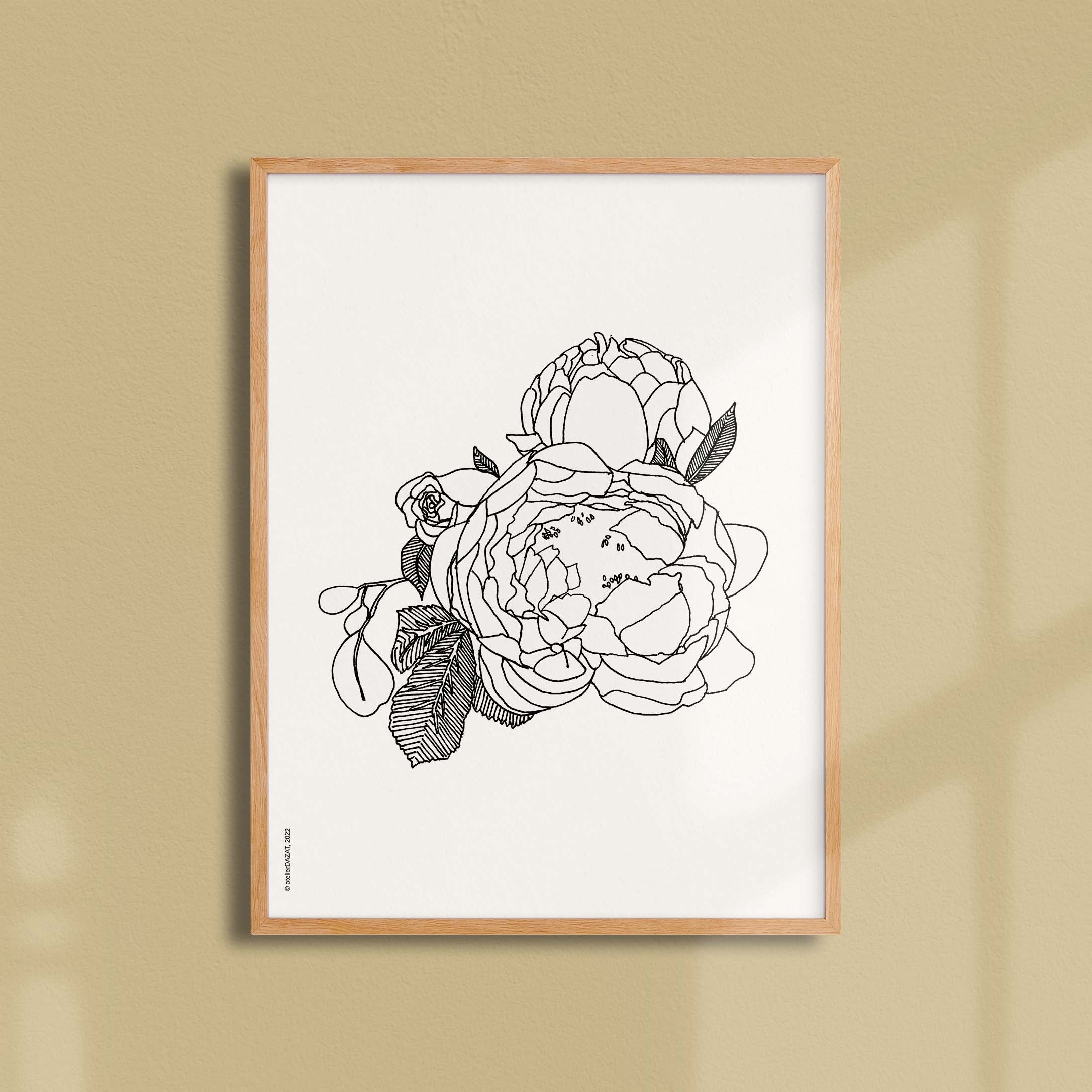 Affiche atelierDAZAT Pivoine-oneart.fr