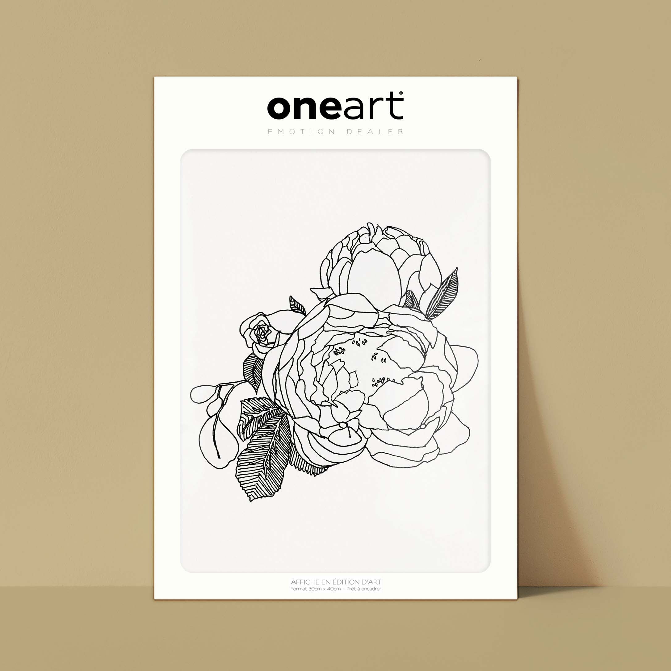 Affiche atelierDAZAT Pivoine-oneart.fr
