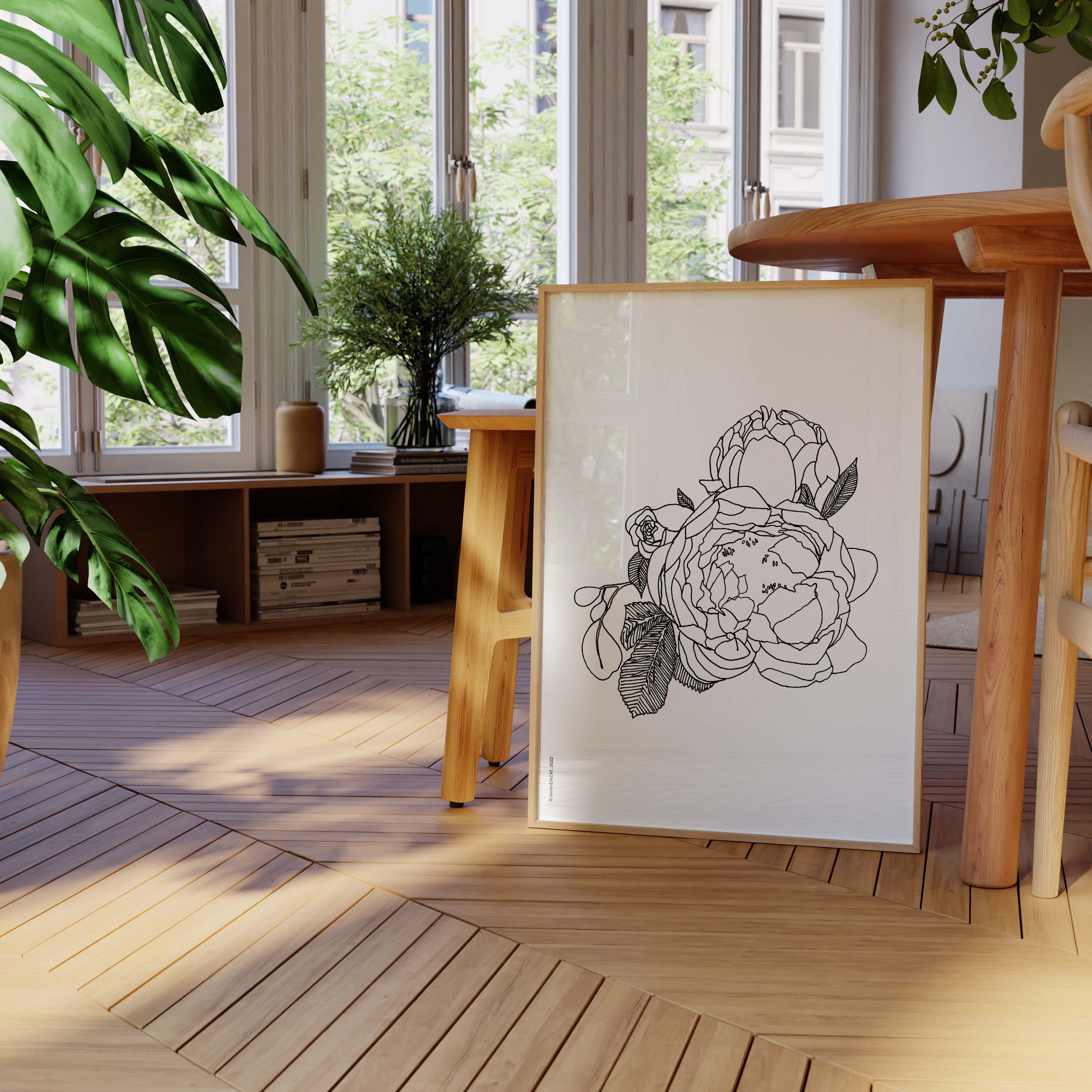 Affiche atelierDAZAT Pivoine-oneart.fr