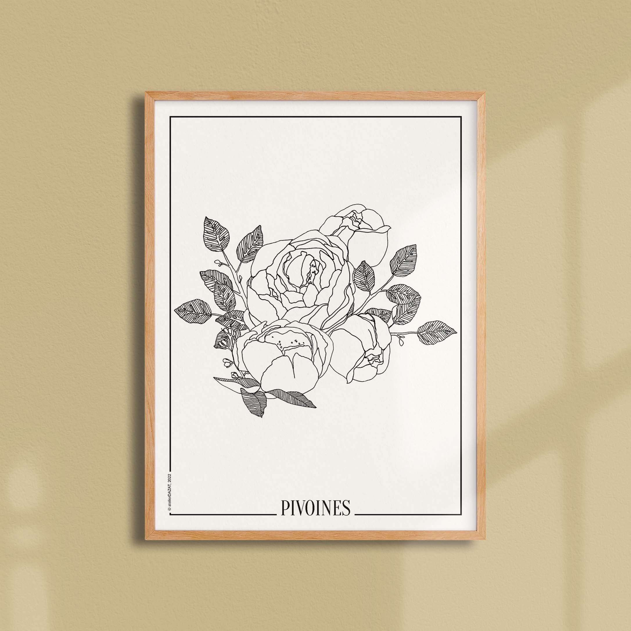 Affiche atelierDAZAT Pivoines-oneart.fr