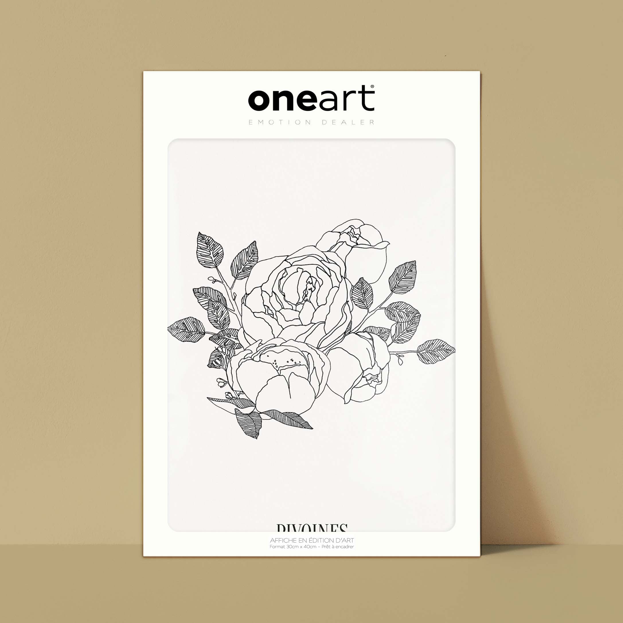 Affiche atelierDAZAT Pivoines-oneart.fr