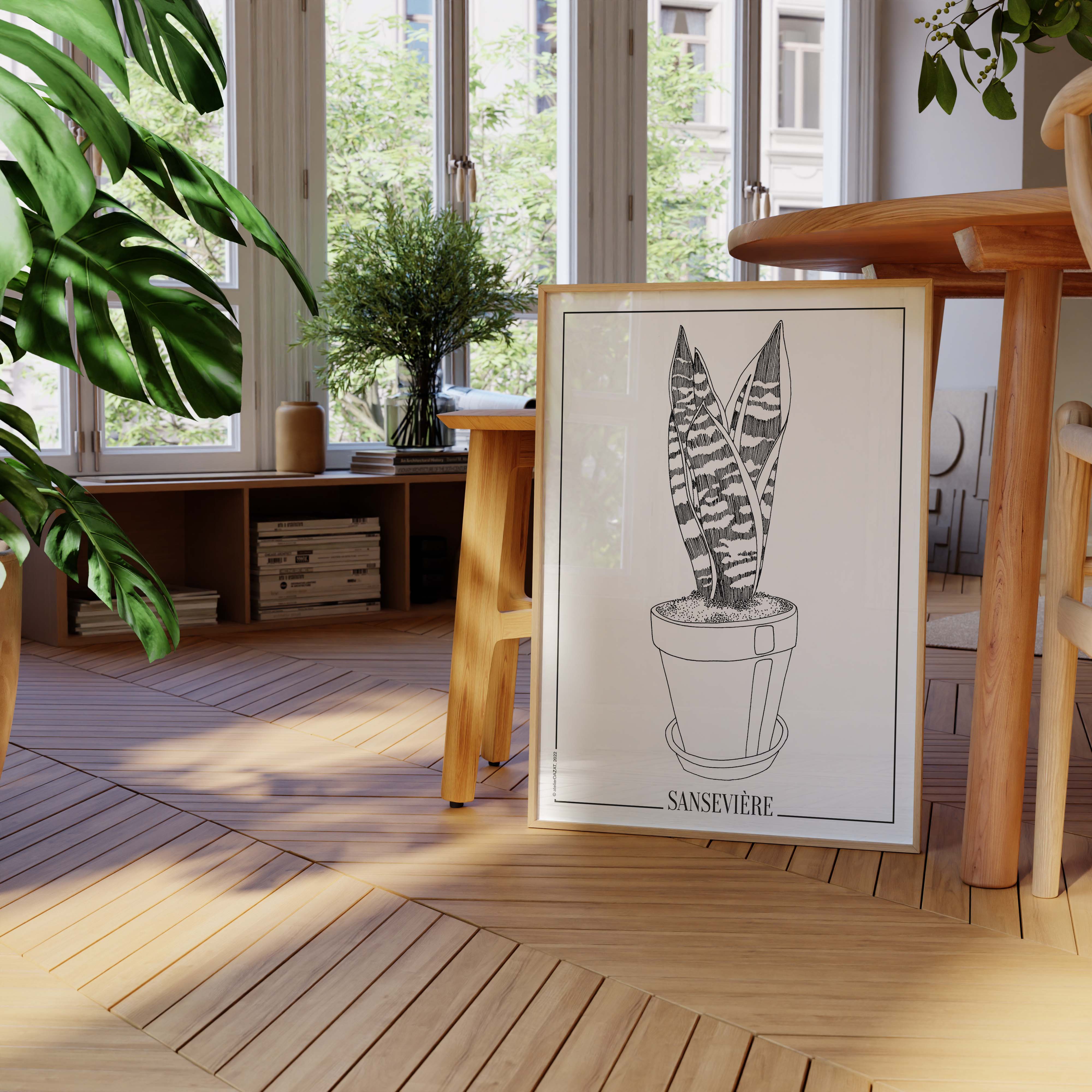 Affiche atelierDAZAT Sansevière-oneart.fr