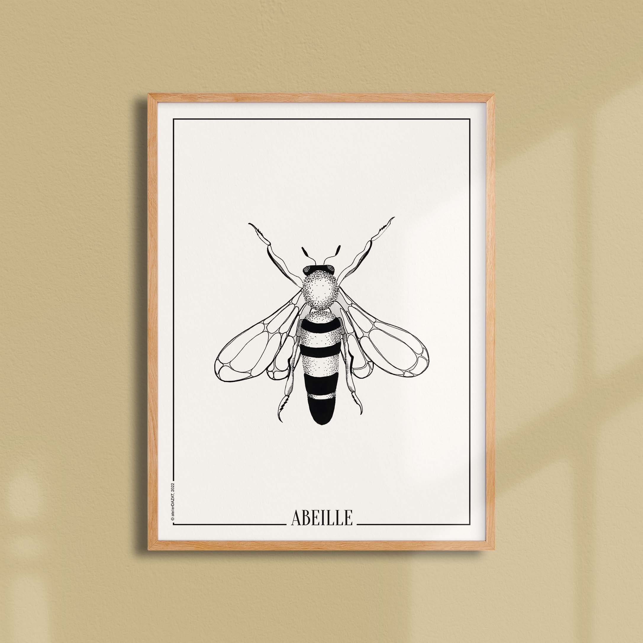 Affiche atelierDAZAT Abeille-oneart.fr