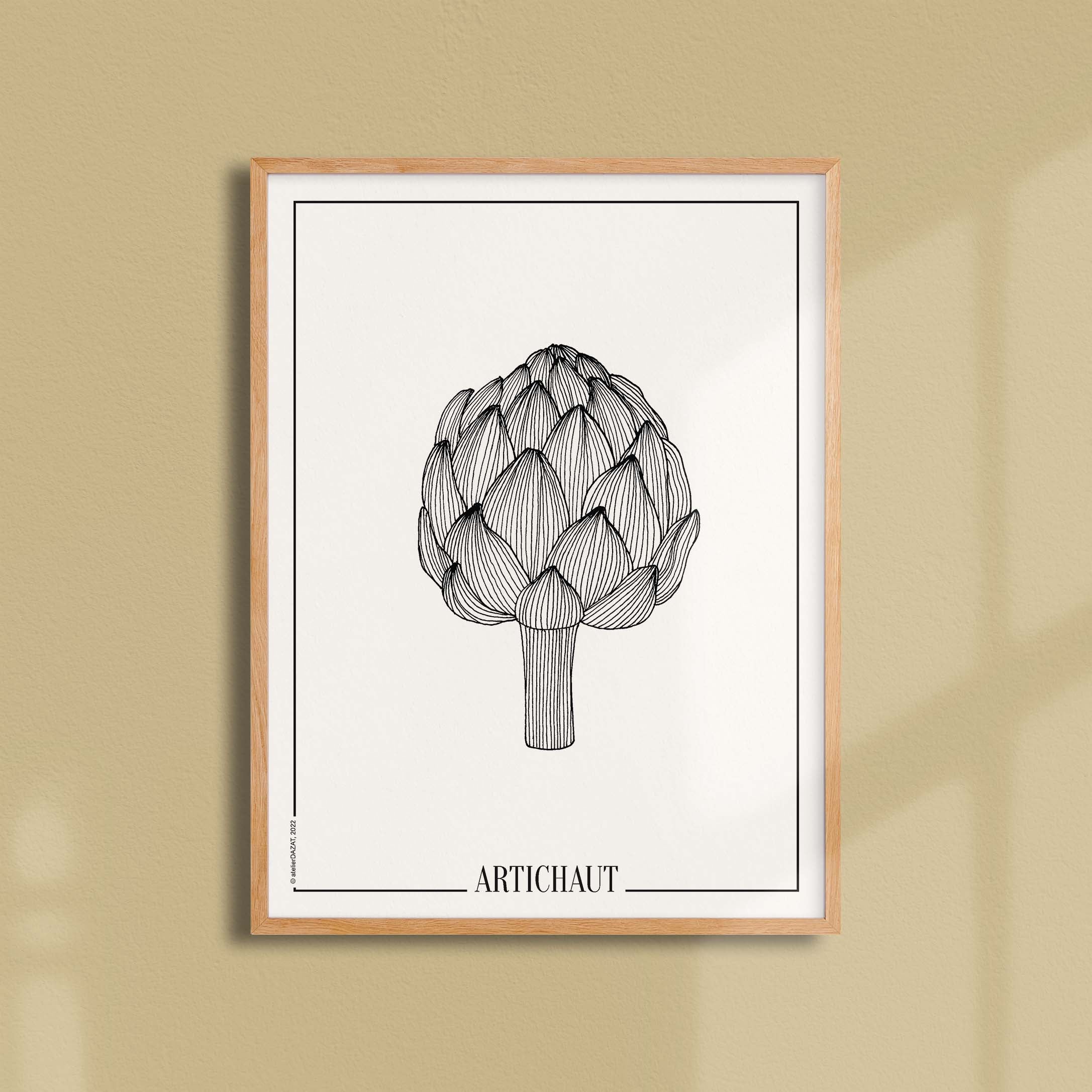 Affiche atelierDAZAT Artichaut-oneart.fr