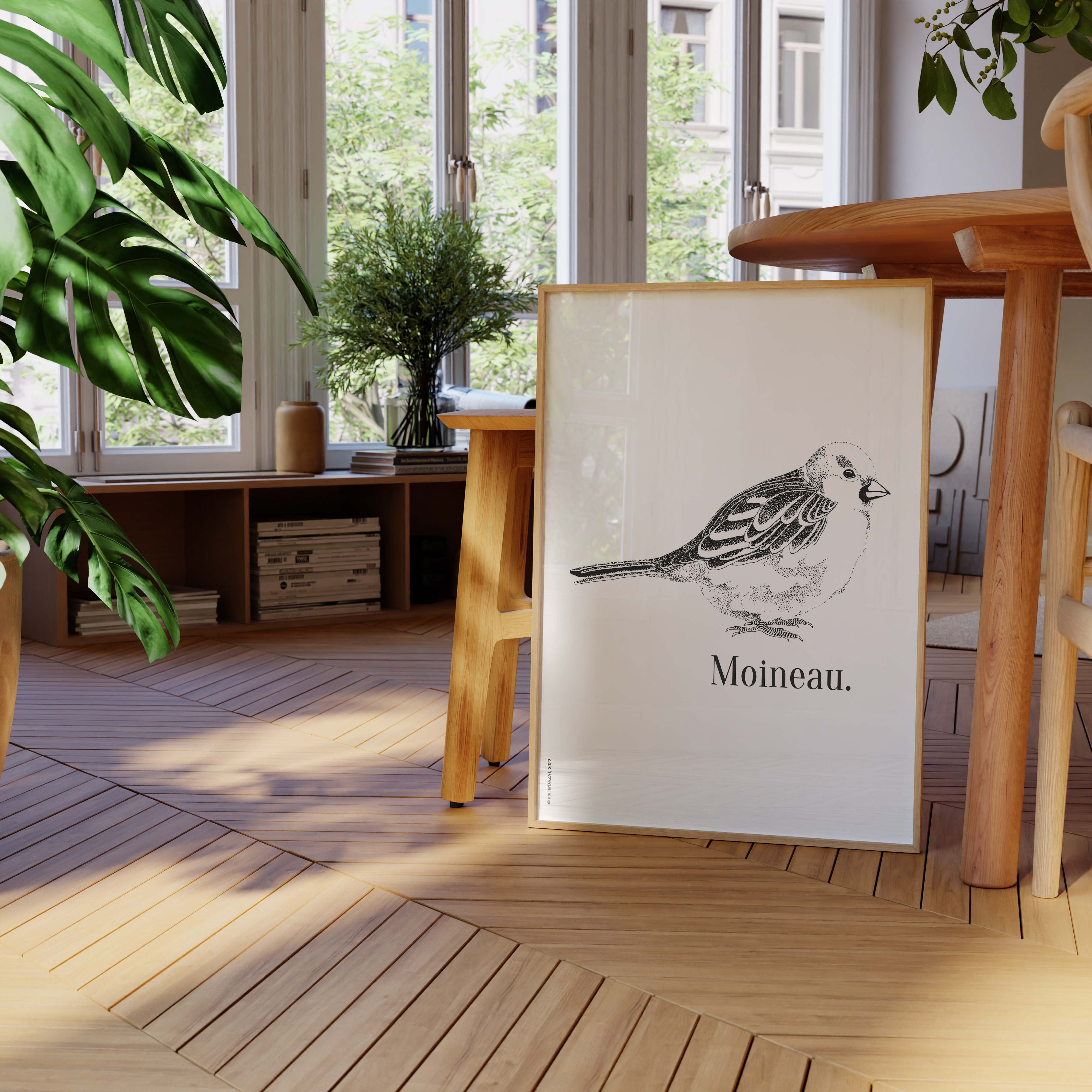 Affiche atelierDAZAT Moineau-oneart.fr