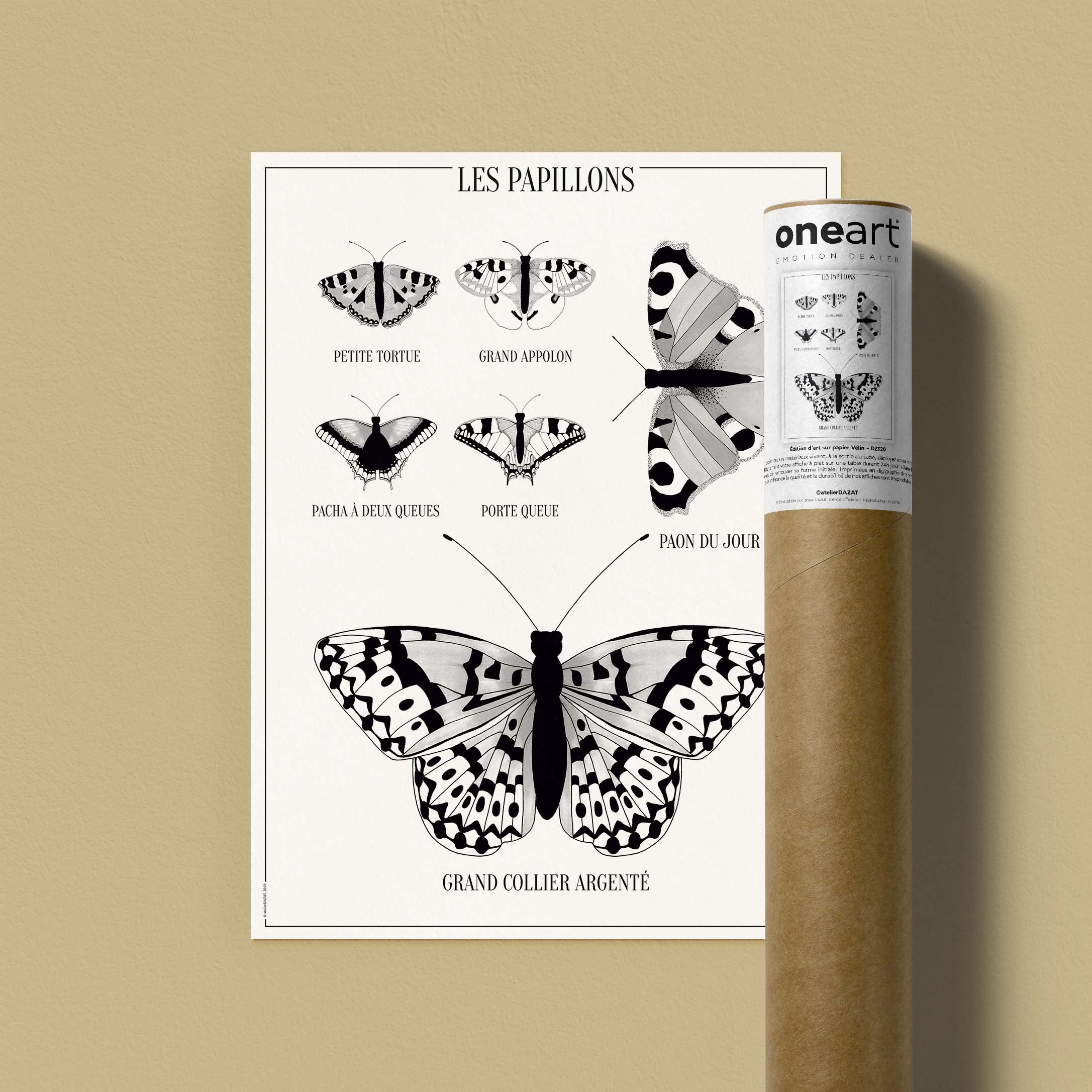 Affiche atelierDAZAT Les papillons-oneart.fr