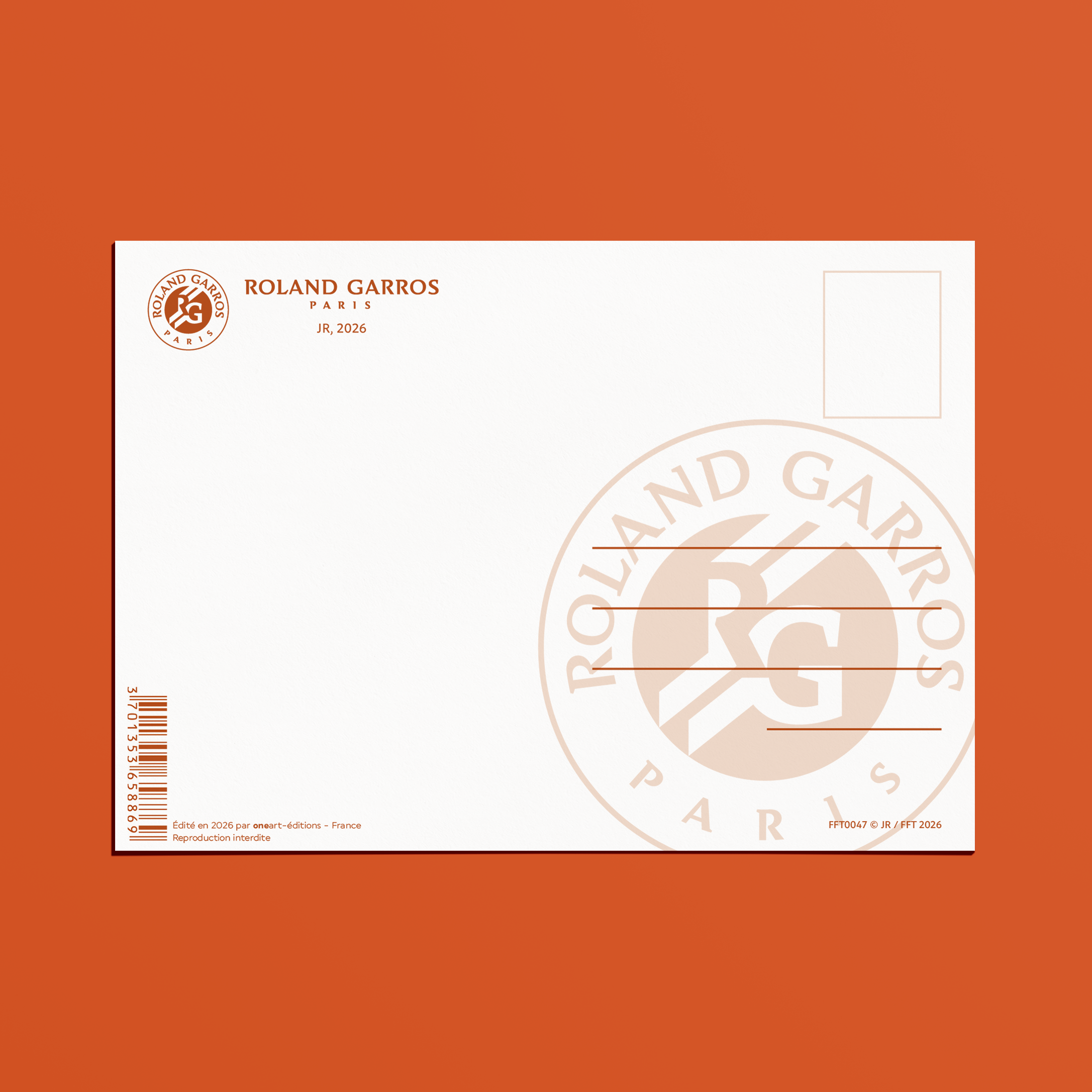 Carte postale Roland-Garros 2026 par JR