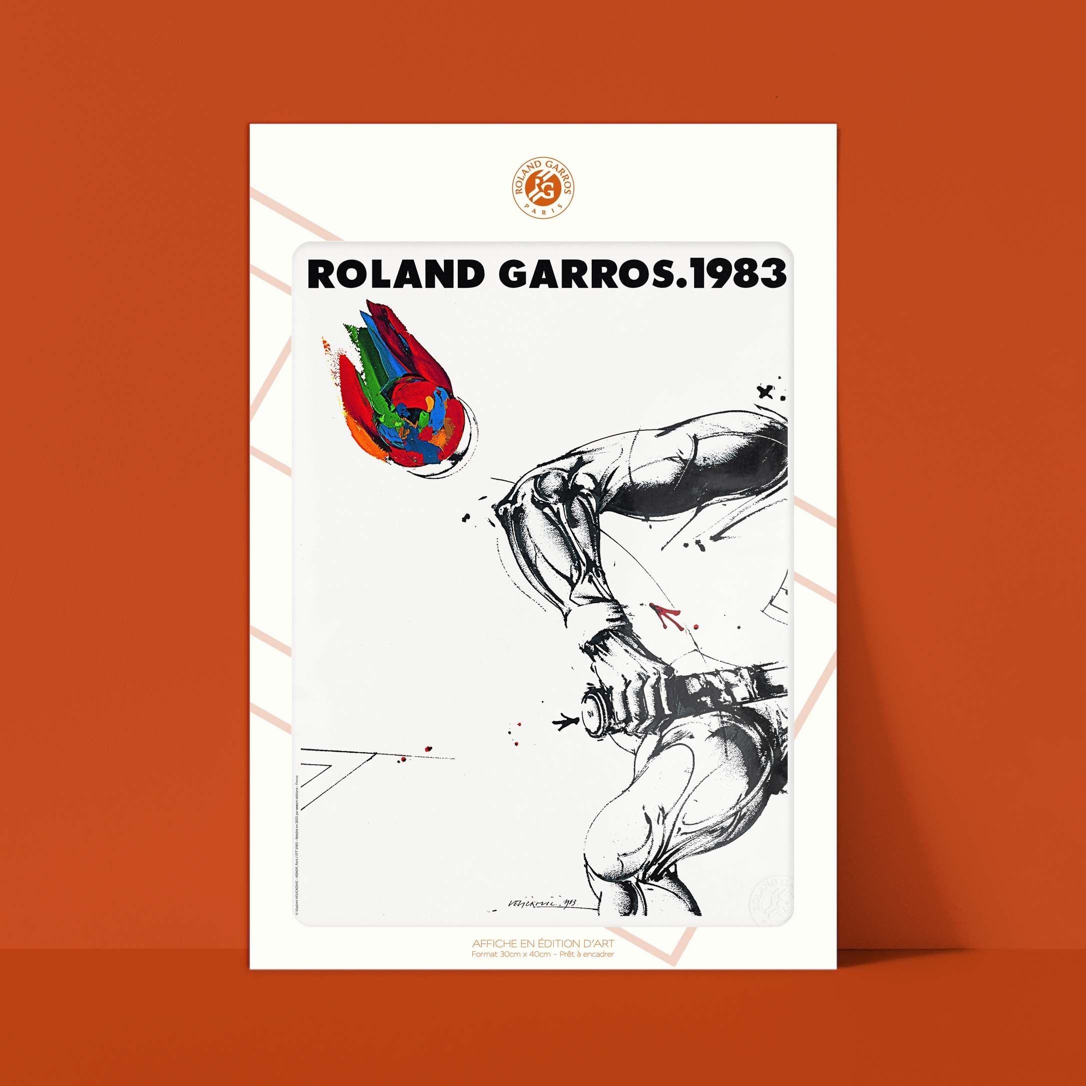 Affiche "Les Imparfaits" Roland-Garros 1983 par Vladimir VELICKOVIC