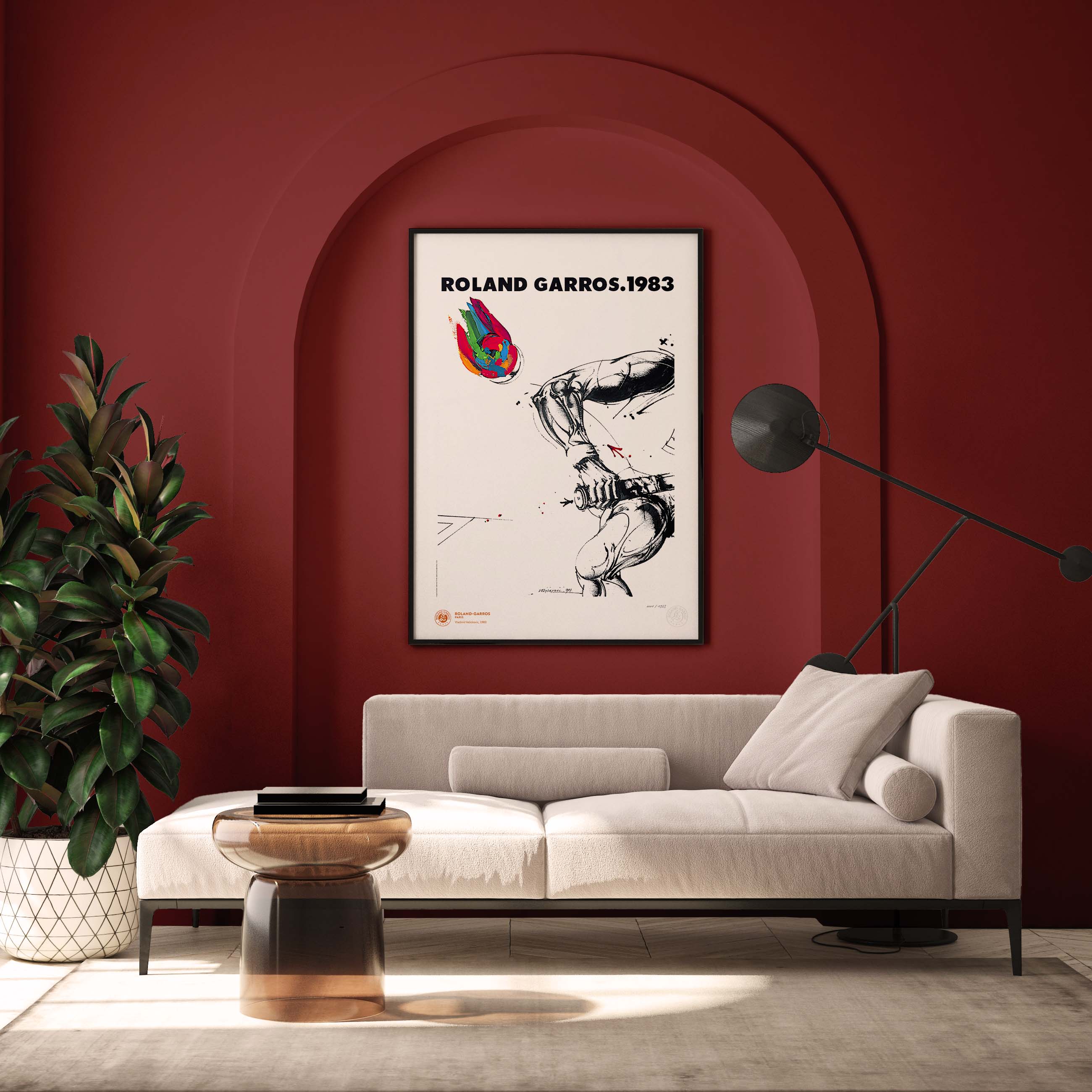 ÉDITION LIMITÉE PREMIUM - Affiche Roland-Garros 1983 par Vladimir VELICKOVIC