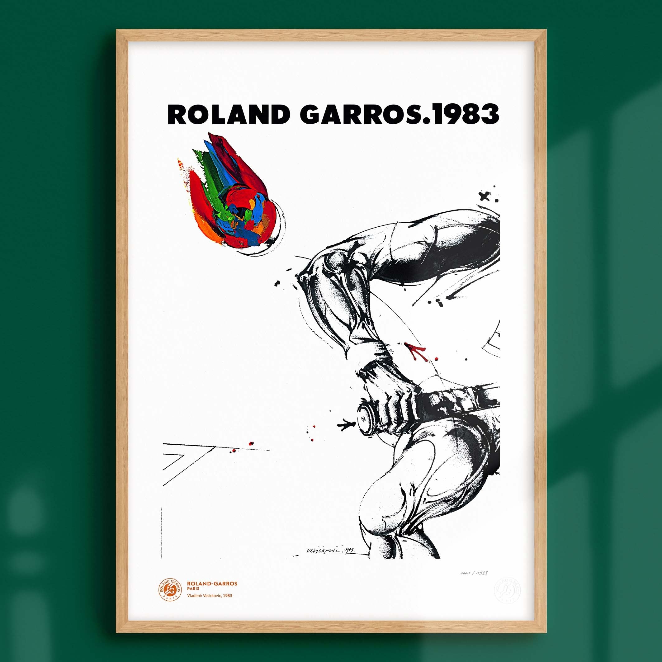 ÉDITION LIMITÉE PREMIUM - Affiche Roland-Garros 1983 par Vladimir VELICKOVIC