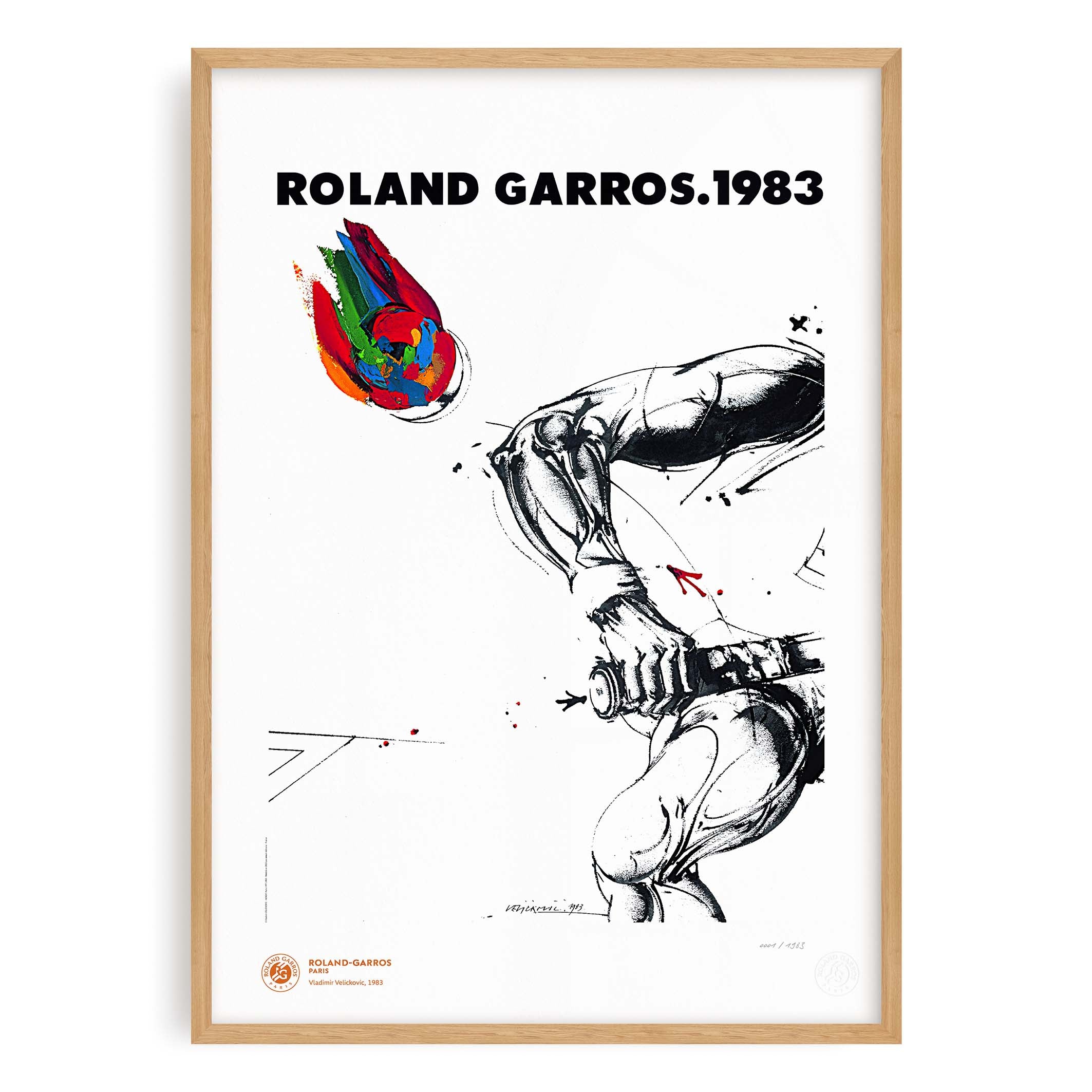 ÉDITION LIMITÉE PREMIUM - Affiche Roland-Garros 1983 par Vladimir VELICKOVIC