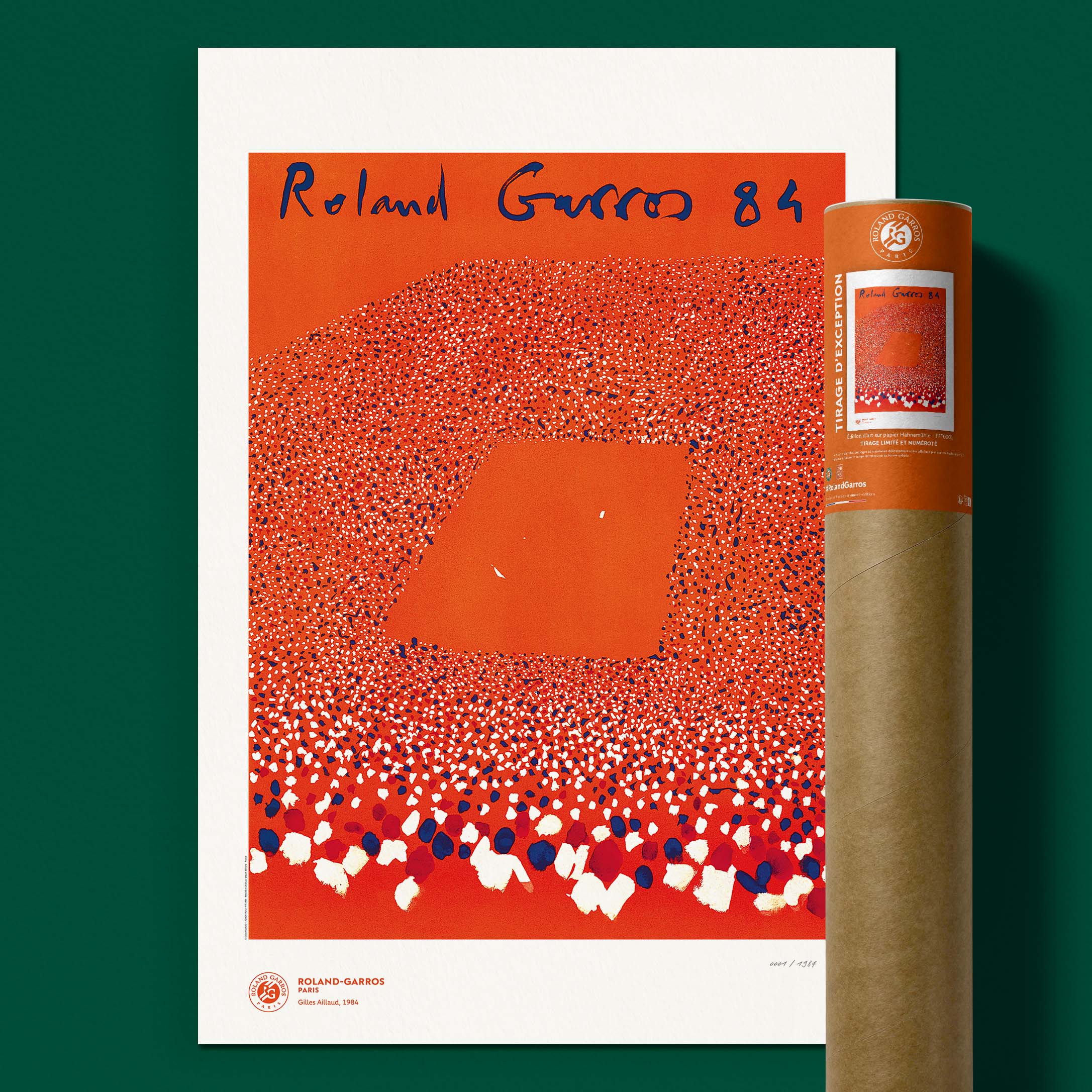 ÉDITION LIMITÉE PREMIUM - Affiche Roland-Garros 1984 par Gilles AILLAUD