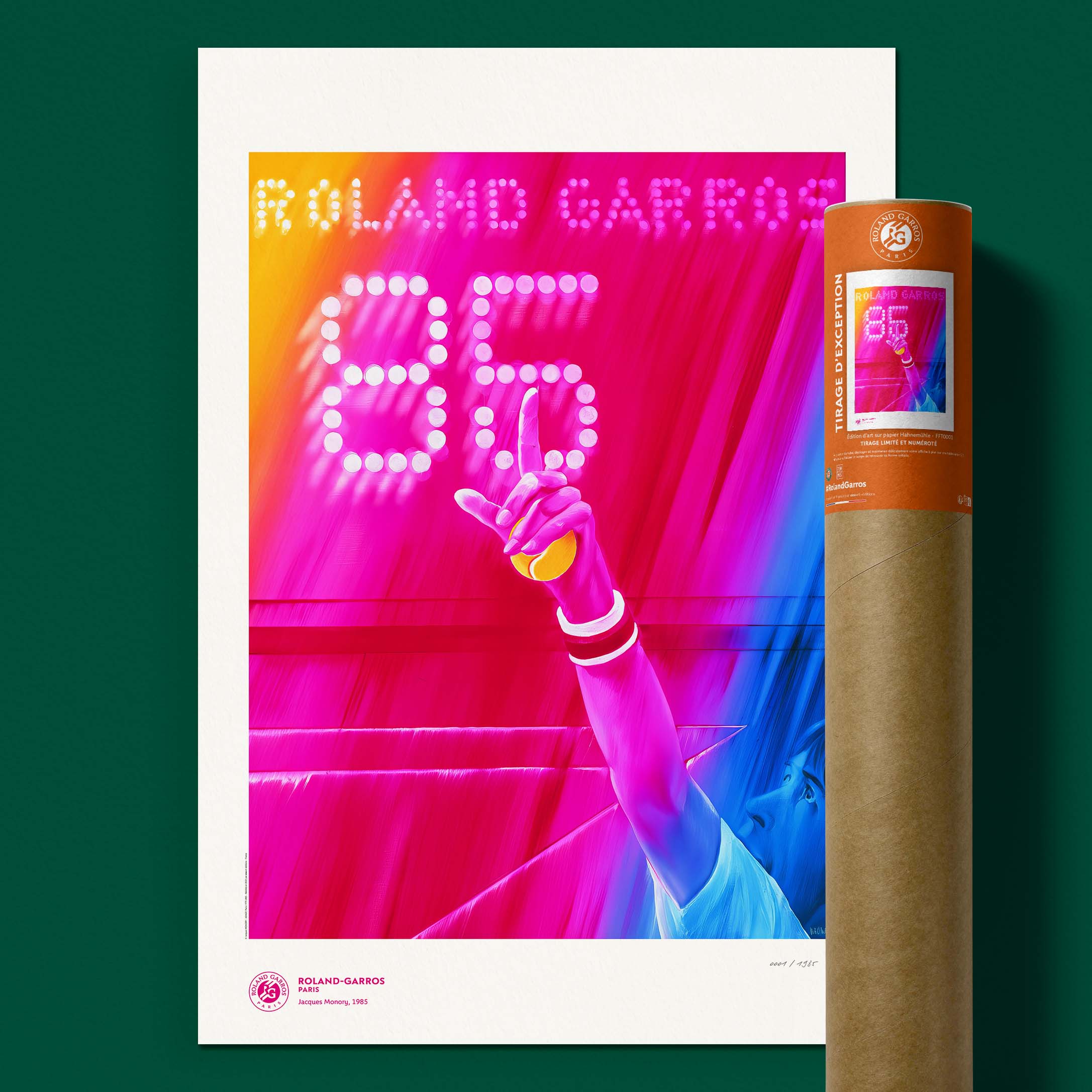ÉDITION LIMITÉE PREMIUM - Affiche Roland-Garros 1985 par Jacques MONORY