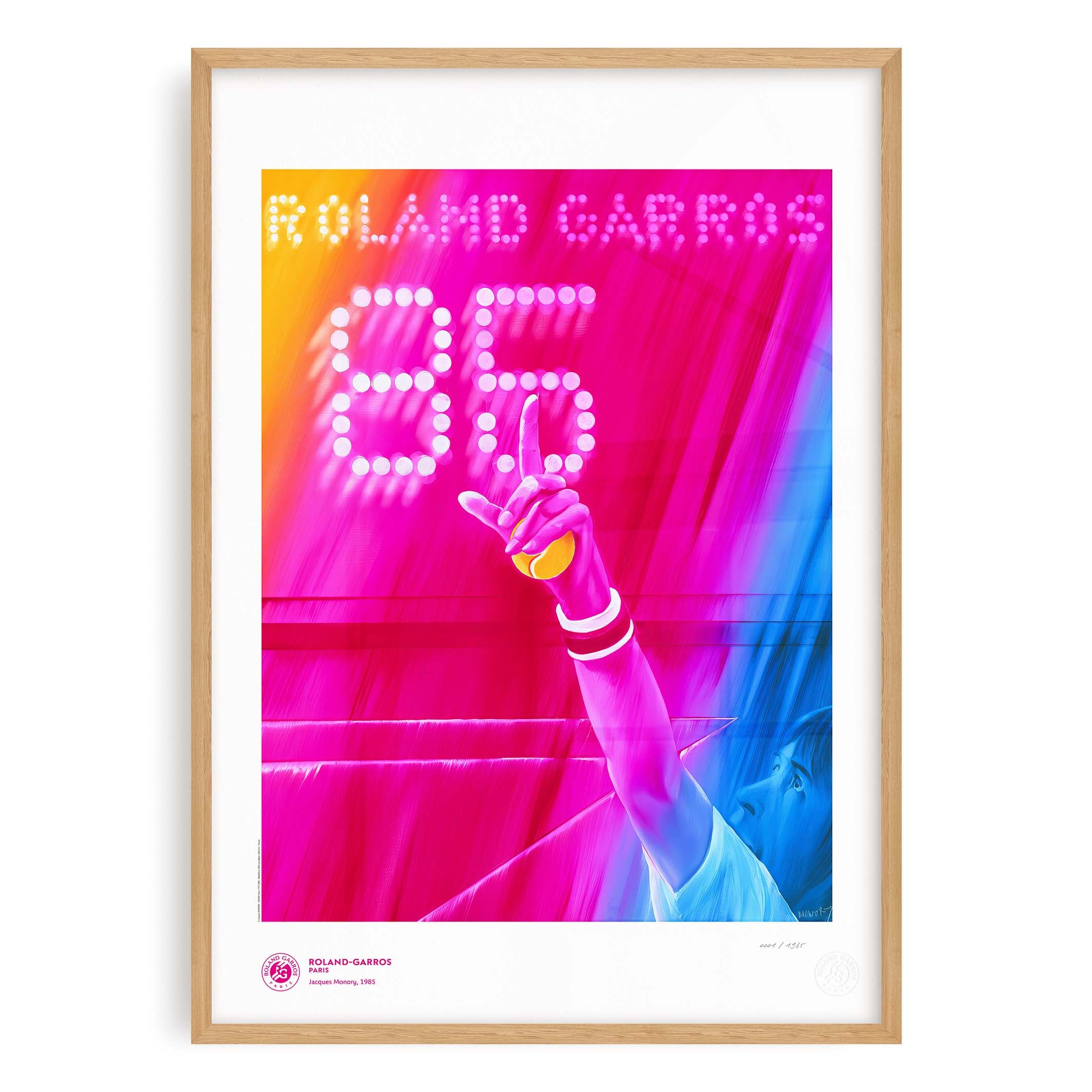ÉDITION LIMITÉE PREMIUM - Affiche Roland-Garros 1985 par Jacques MONORY