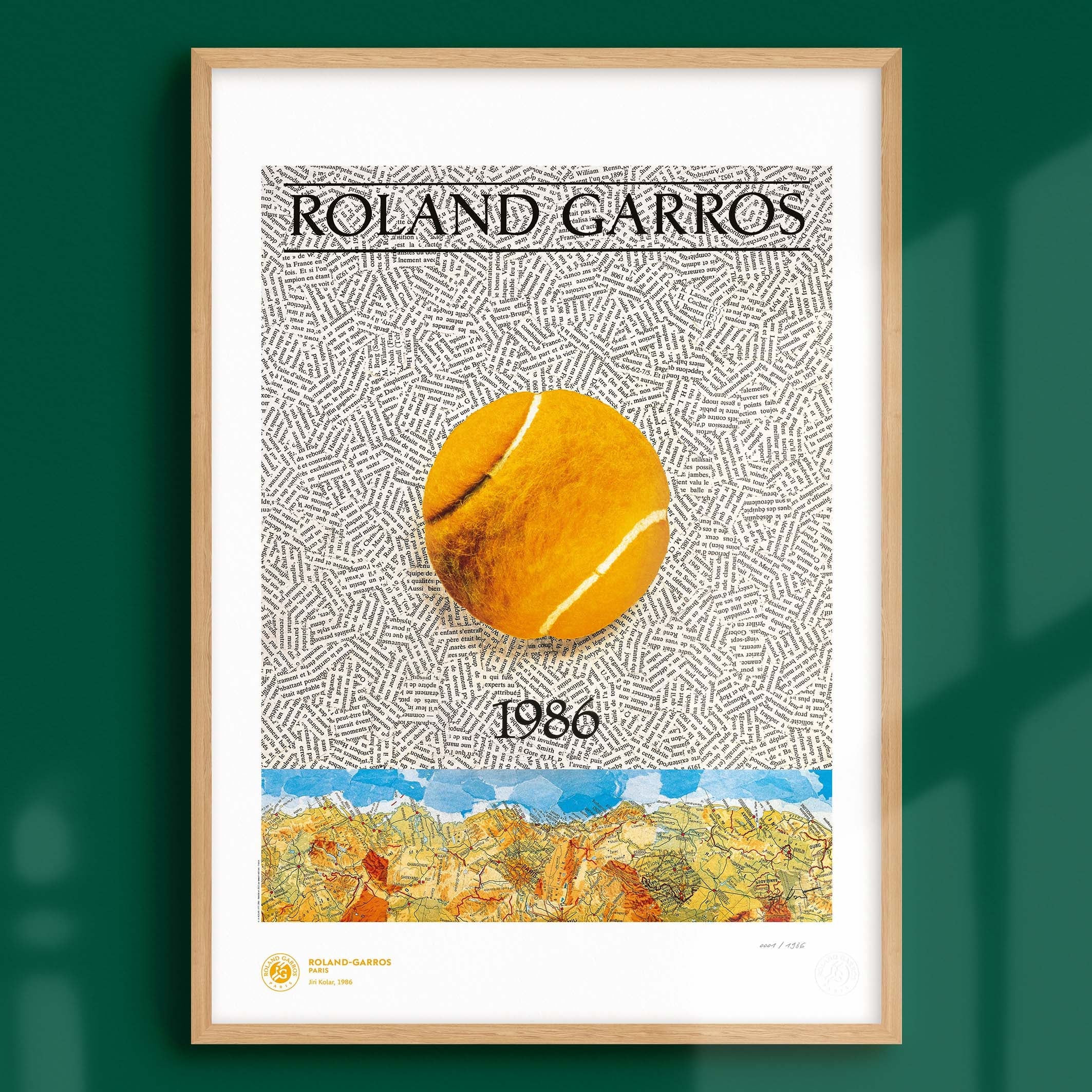 ÉDITION LIMITÉE PREMIUM - Affiche Roland-Garros 1986 par Jiri KOLAR