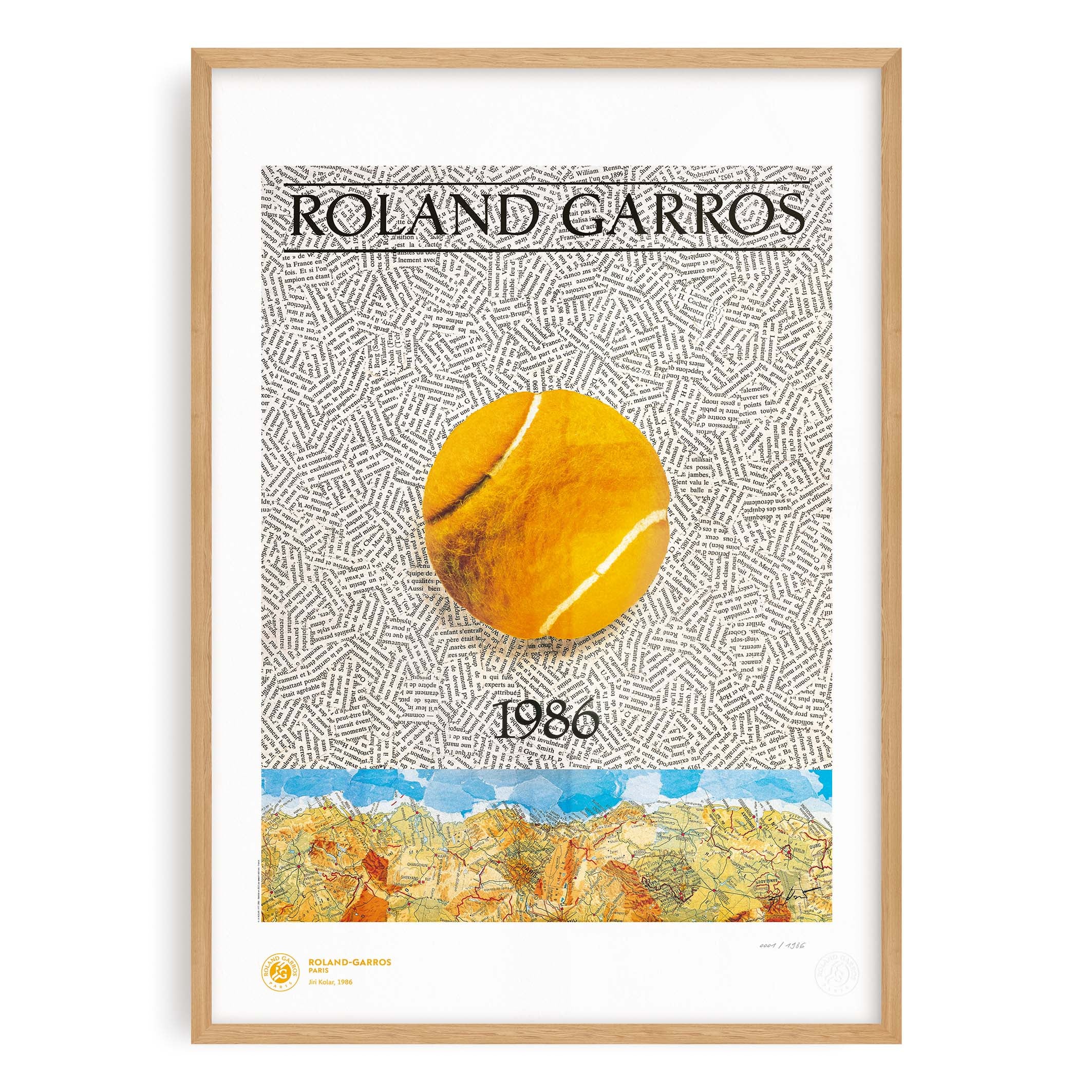 ÉDITION LIMITÉE PREMIUM - Affiche Roland-Garros 1986 par Jiri KOLAR