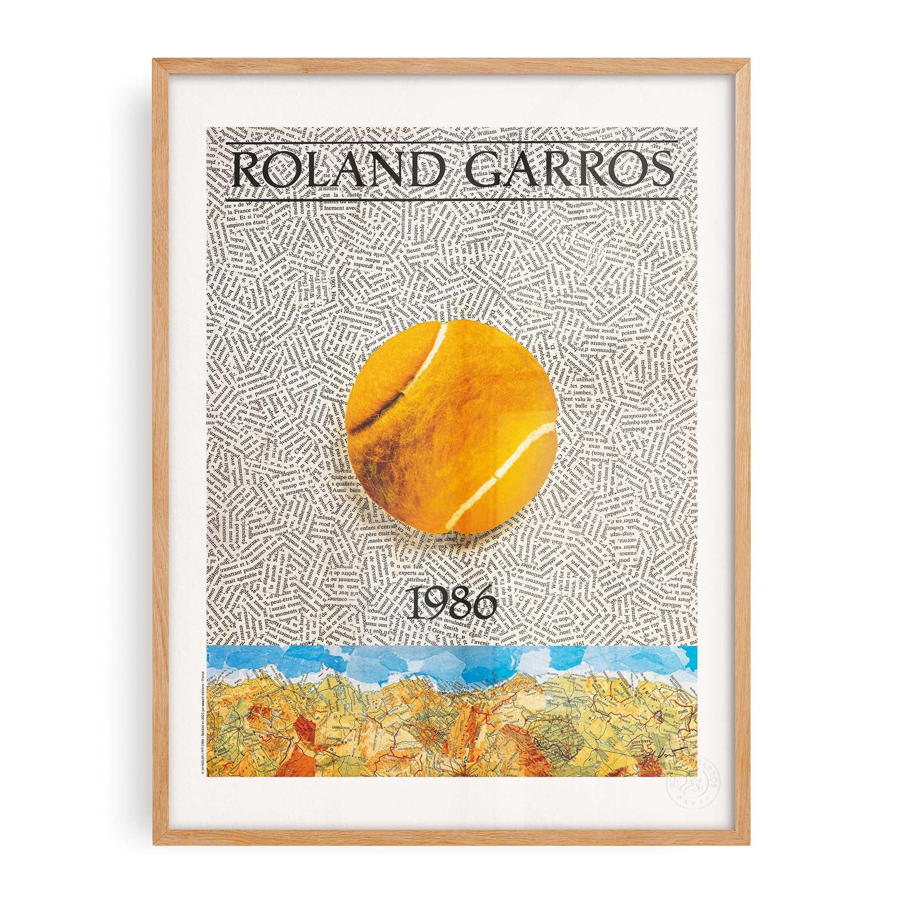 Affiche "Les Imparfaits" Roland-Garros 1986 par Jiri KOLAR