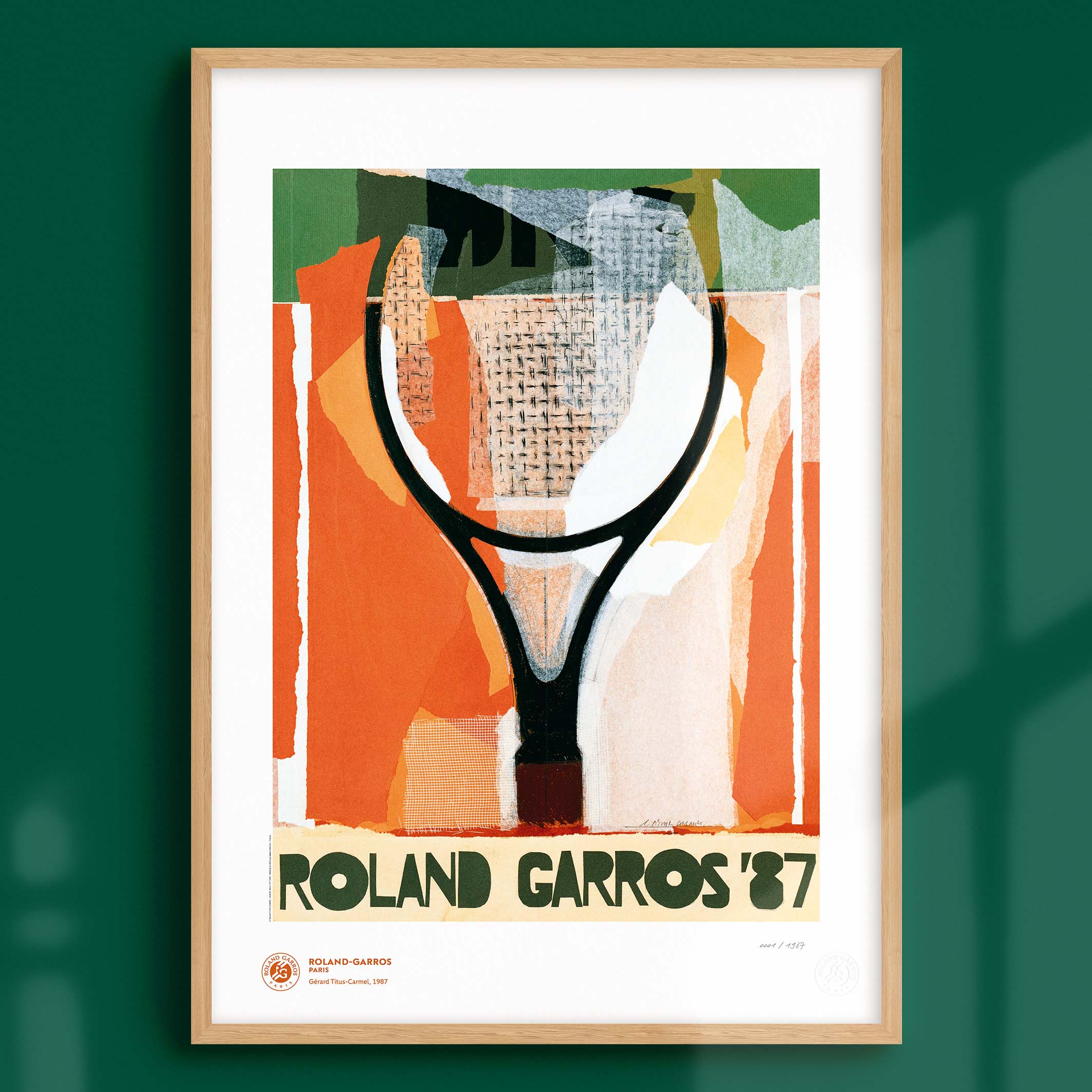 ÉDITION LIMITÉE PREMIUM - Affiche Roland-Garros 1987 par Gérard TITUS-CARMEL