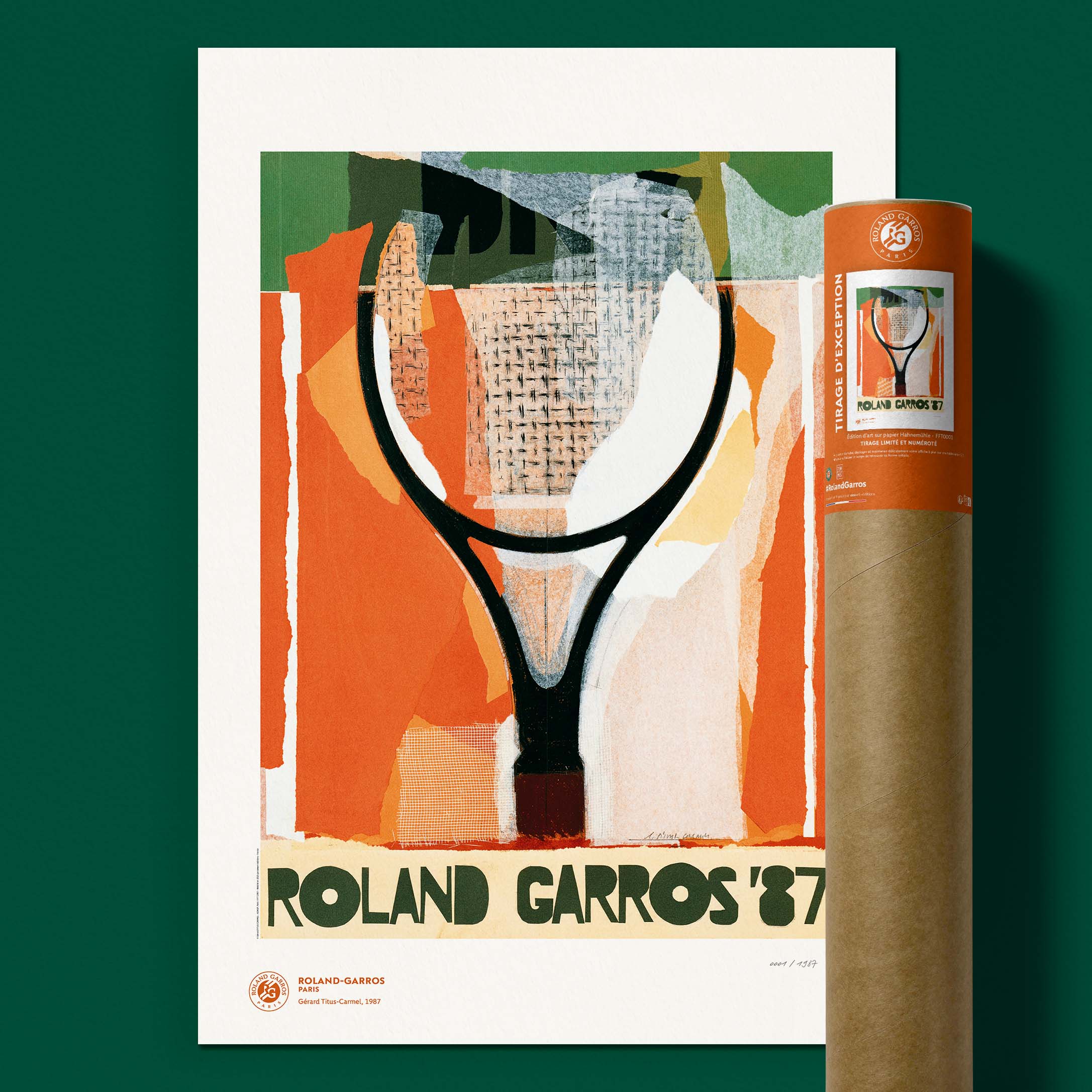 ÉDITION LIMITÉE PREMIUM - Affiche Roland-Garros 1987 par Gérard TITUS-CARMEL