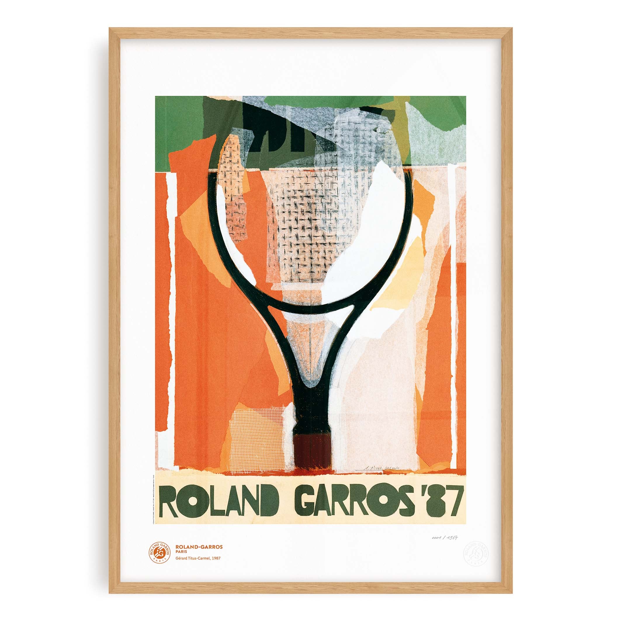 ÉDITION LIMITÉE PREMIUM - Affiche Roland-Garros 1987 par Gérard TITUS-CARMEL