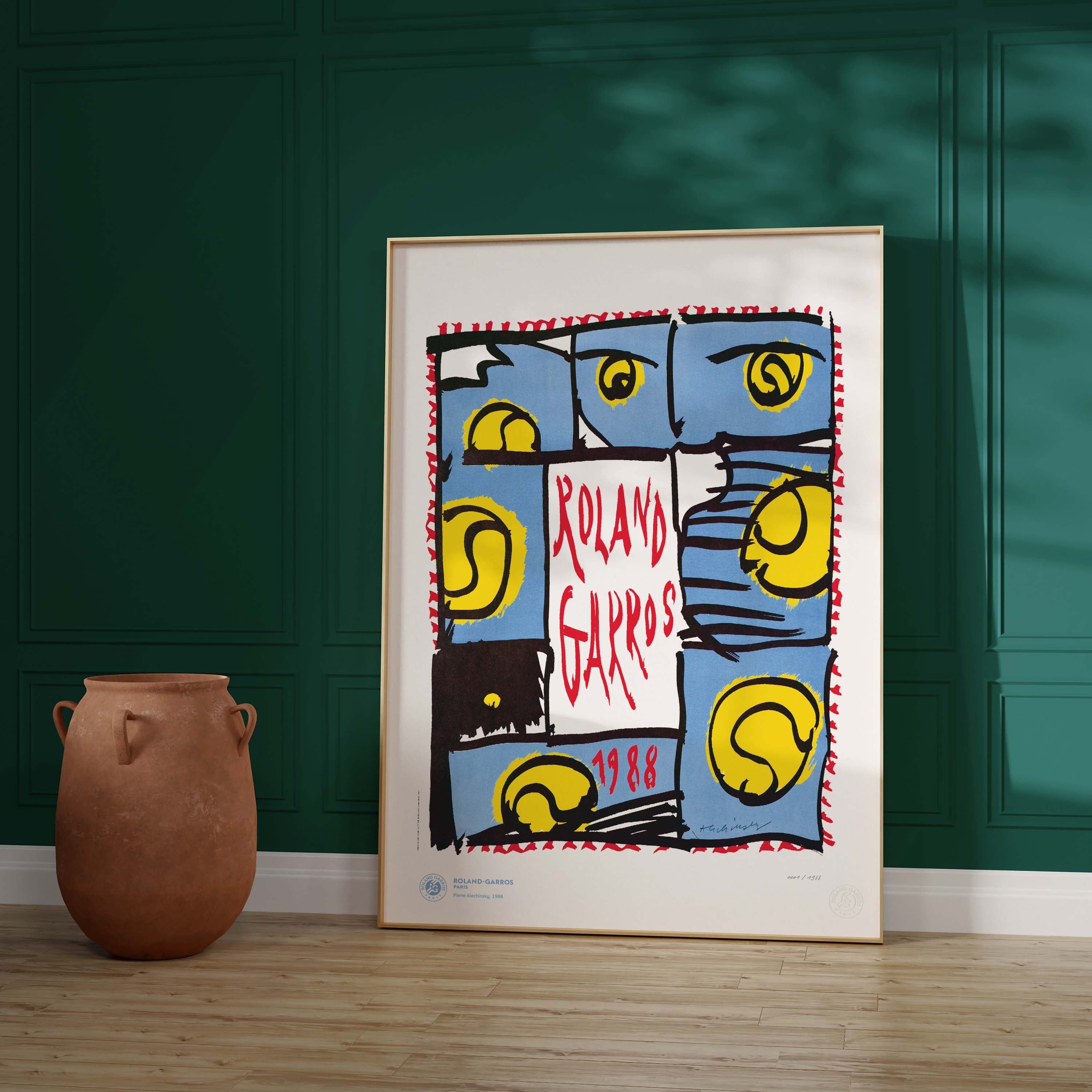 ÉDITION LIMITÉE PREMIUM - Affiche Roland-Garros 1988 par Pierre ALECHINSKY