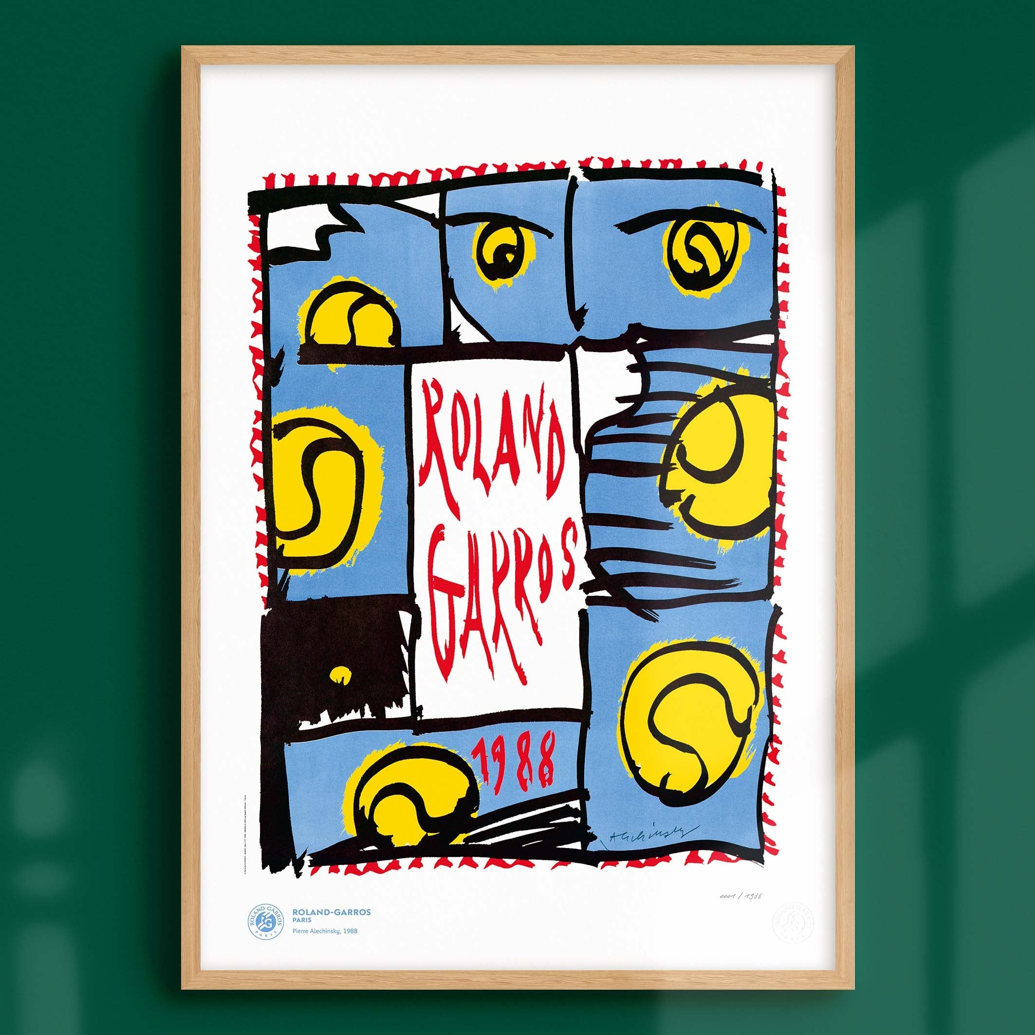 ÉDITION LIMITÉE PREMIUM - Affiche Roland-Garros 1988 par Pierre ALECHINSKY