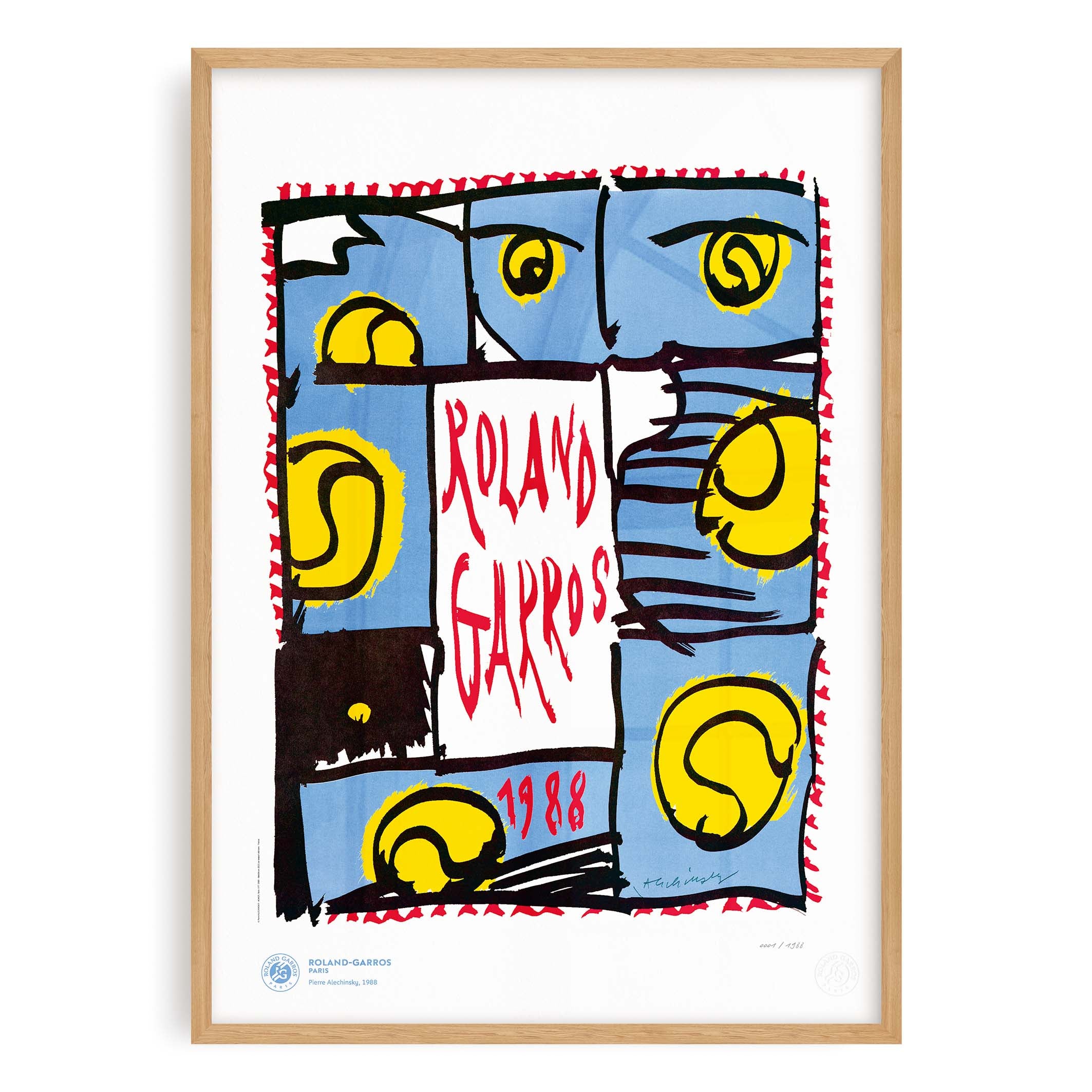 ÉDITION LIMITÉE PREMIUM - Affiche Roland-Garros 1988 par Pierre ALECHINSKY