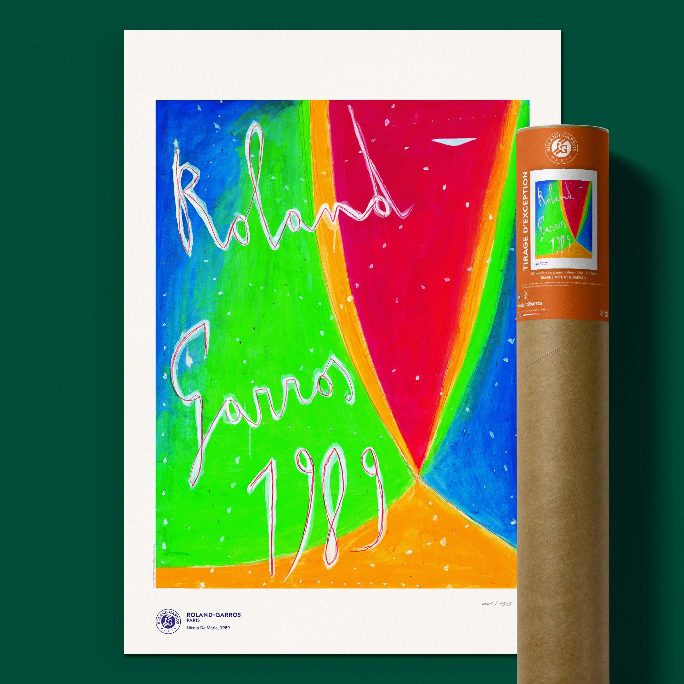 ÉDITION LIMITÉE PREMIUM - Affiche Roland-Garros 1989 par Nicola DE MARIA