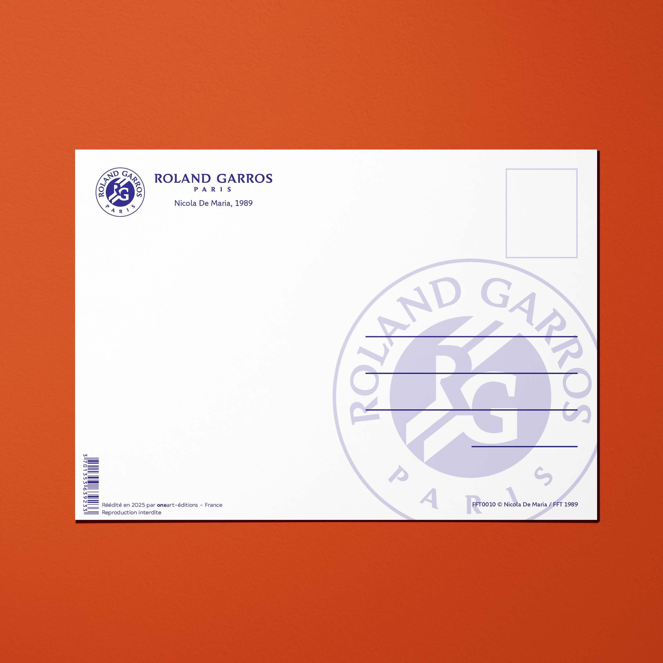 Carte postale Roland-Garros 1989 par Nicola DE MARIA