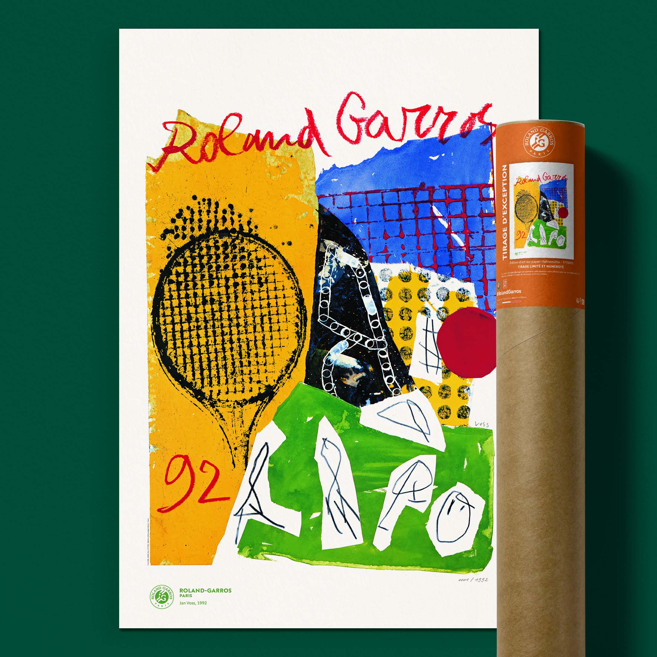 ÉDITION LIMITÉE PREMIUM - Affiche Roland-Garros 1992 par Jan VOSS