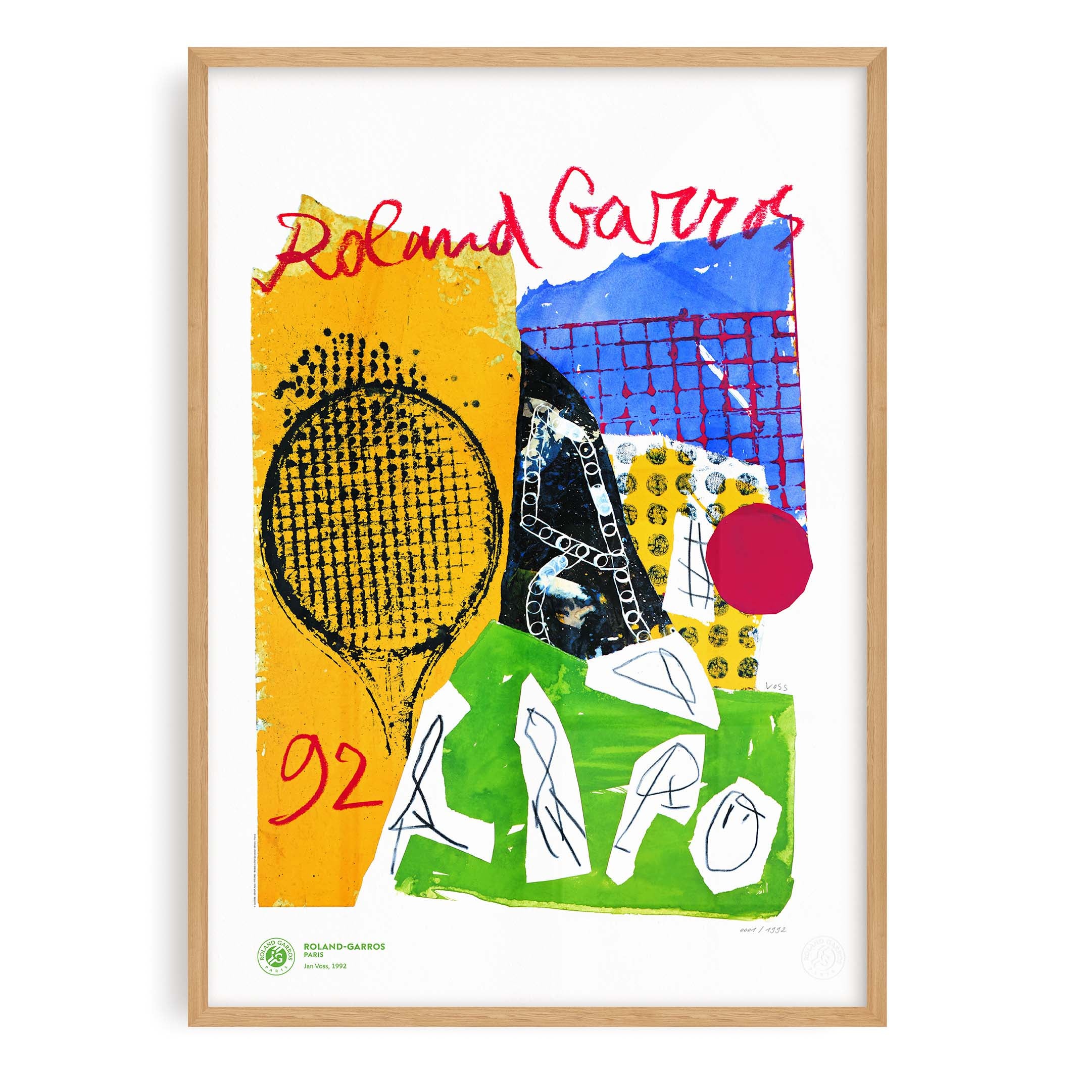 ÉDITION LIMITÉE PREMIUM - Affiche Roland-Garros 1992 par Jan VOSS