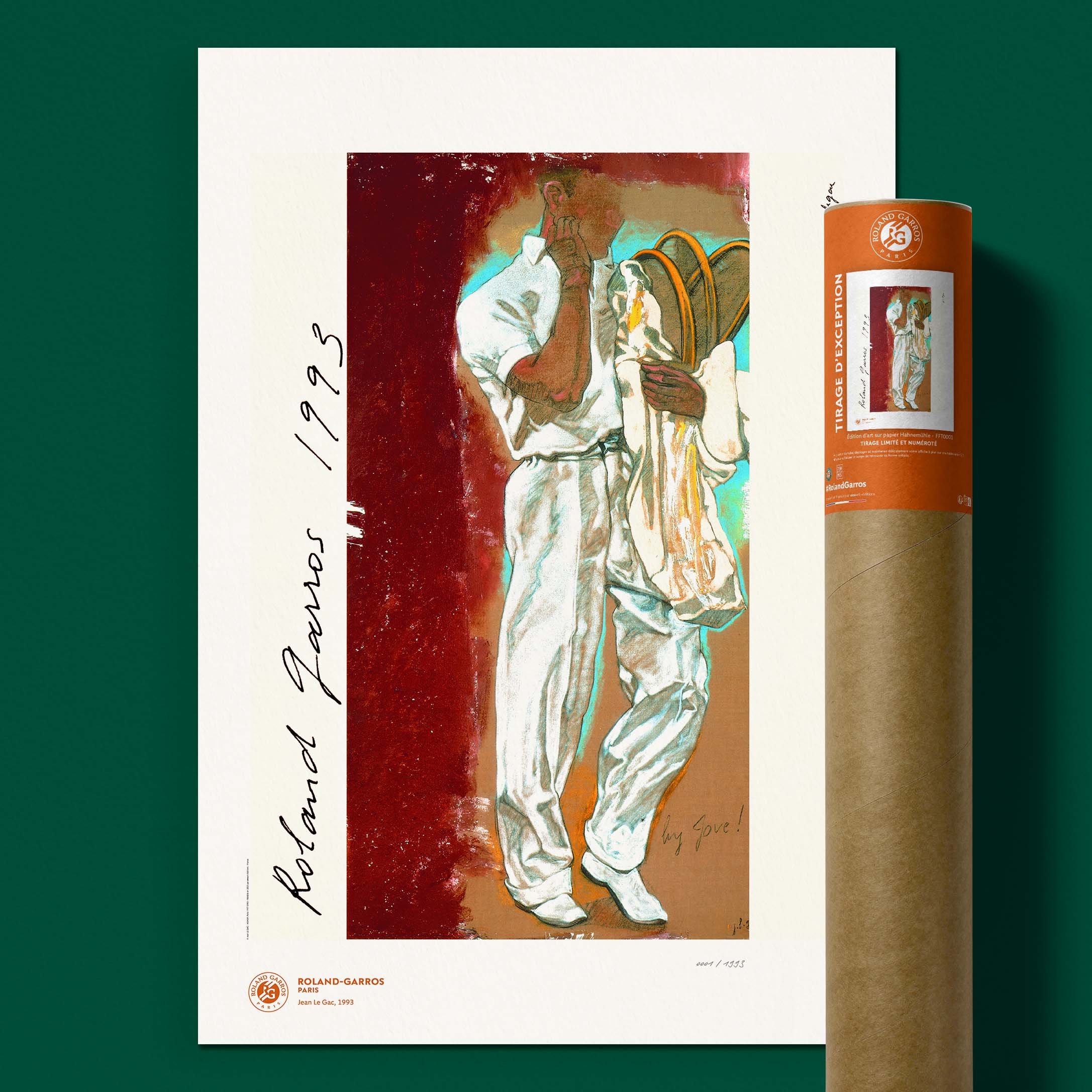 ÉDITION LIMITÉE PREMIUM - Affiche Roland-Garros 1993 par Jean LE GAC