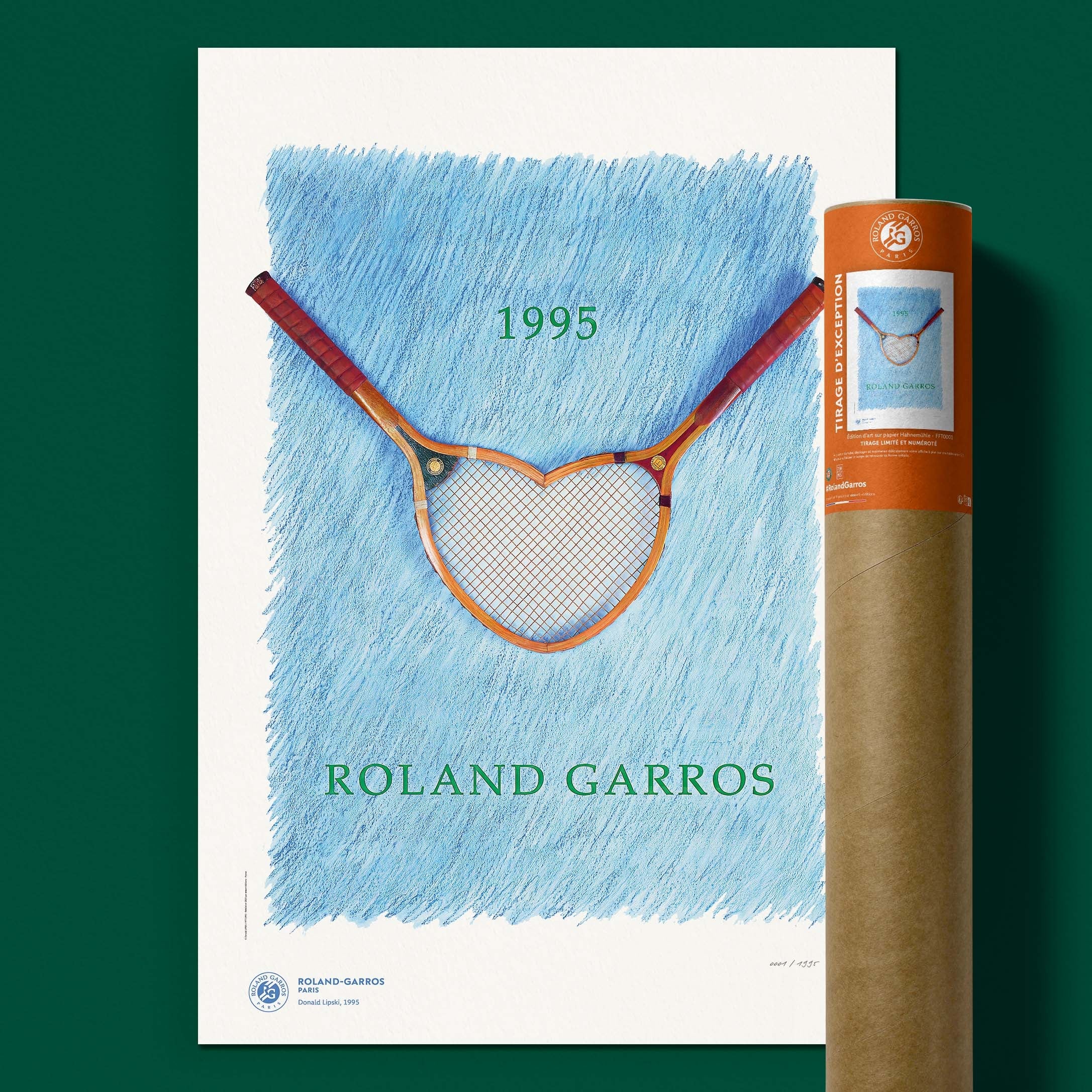 ÉDITION LIMITÉE PREMIUM - Affiche Roland-Garros 1995 par Donald LIPSKI
