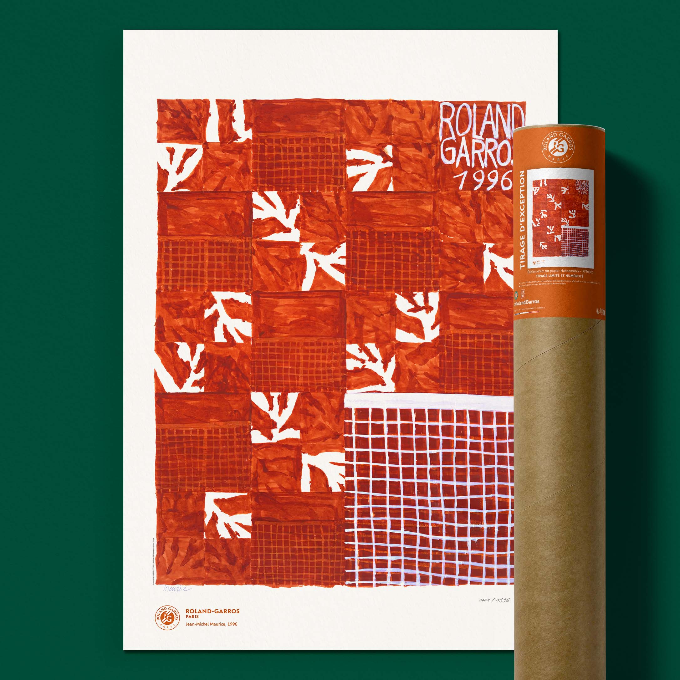 ÉDITION LIMITÉE PREMIUM - Affiche Roland-Garros 1996 par Jean-Michel MEURICE